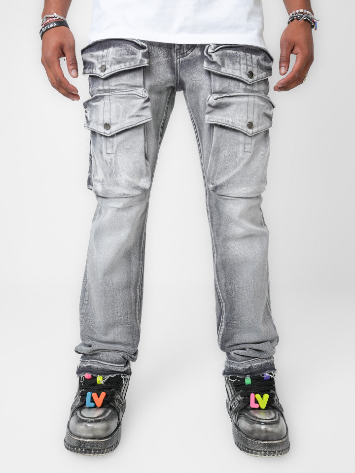 Artic Silver Vault Cargo Denim
