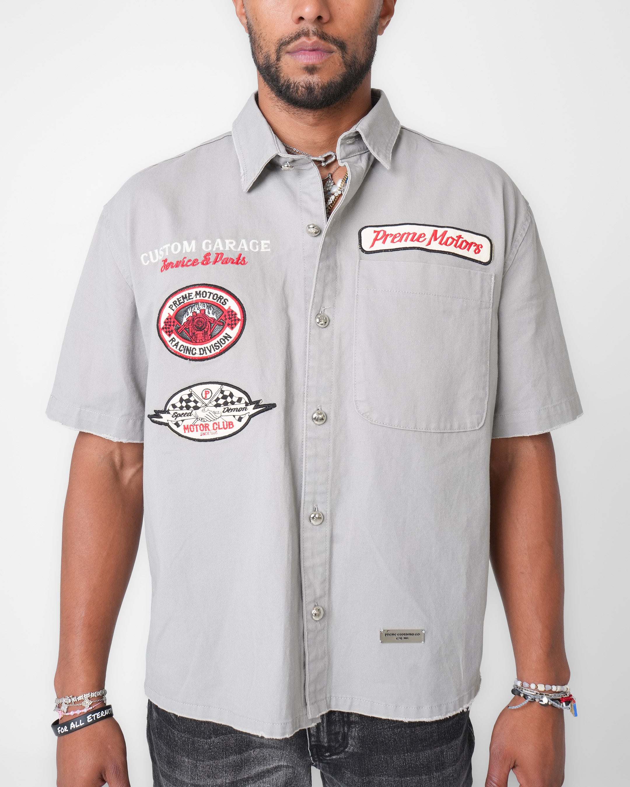 Outlaw Motor Garage Gray Mechanical Shirt