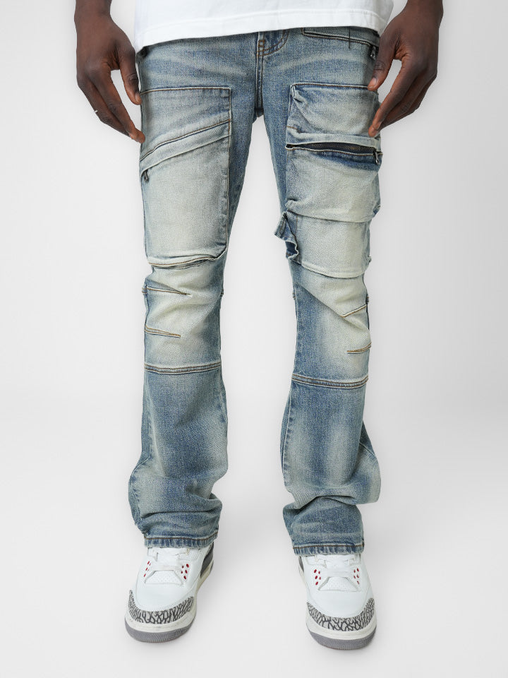 Hardpoint Light Indigo Cargo Denim