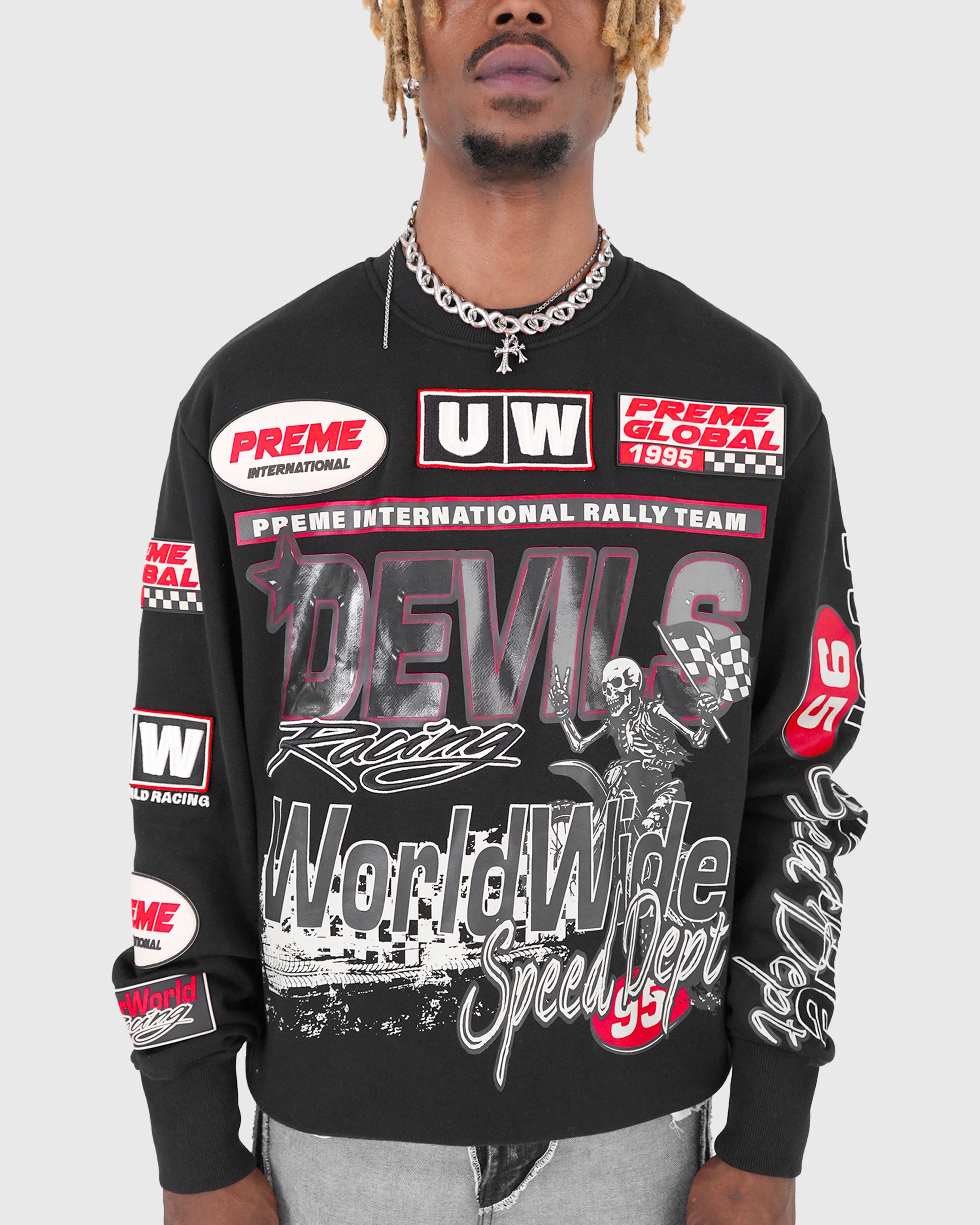 Devils Racing Black Crewneck