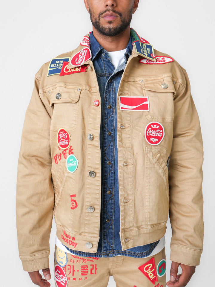 Coca-Cola Neon City Tan Denim Jacket