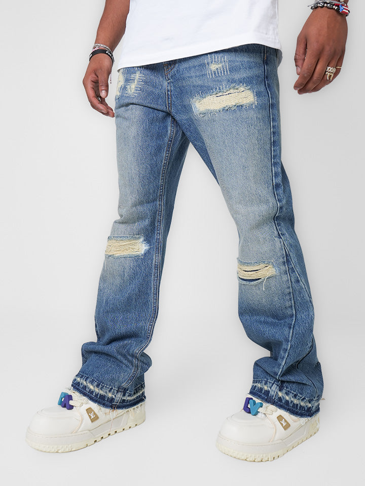 Tidal Steel Distressed Indigo Denim