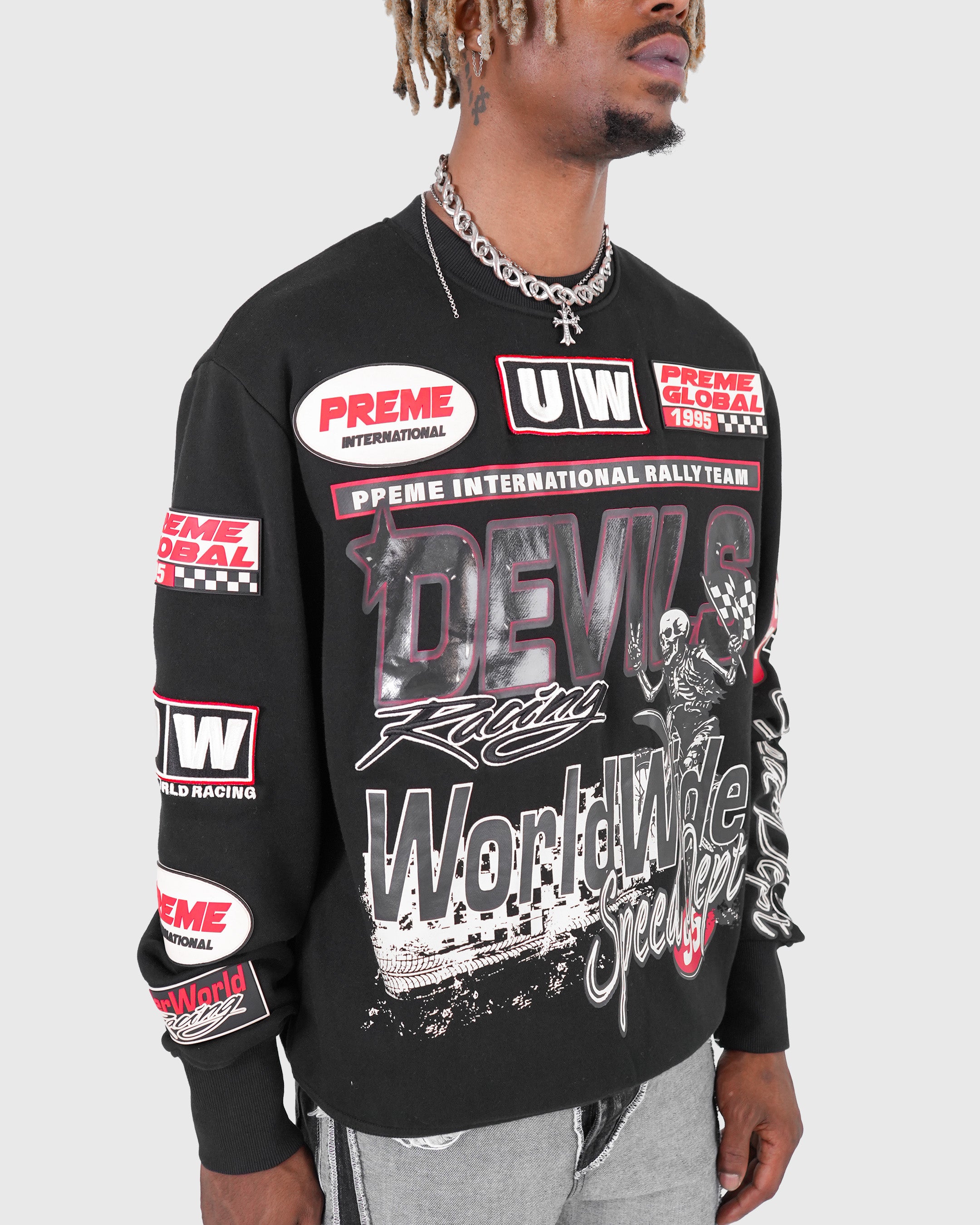 Devils Racing Black Crewneck