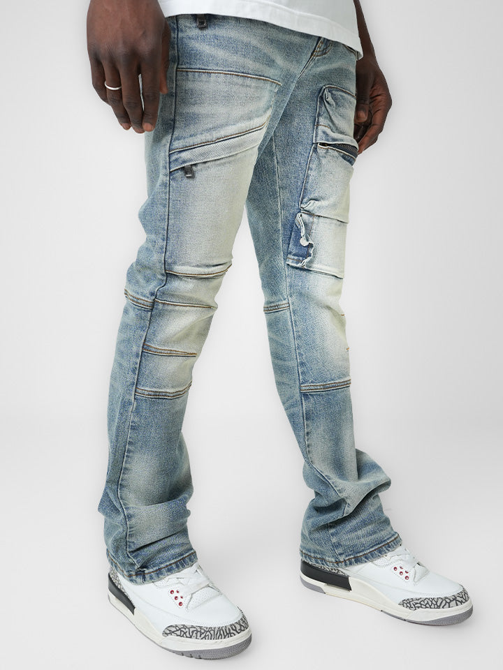 Hardpoint Light Indigo Cargo Denim