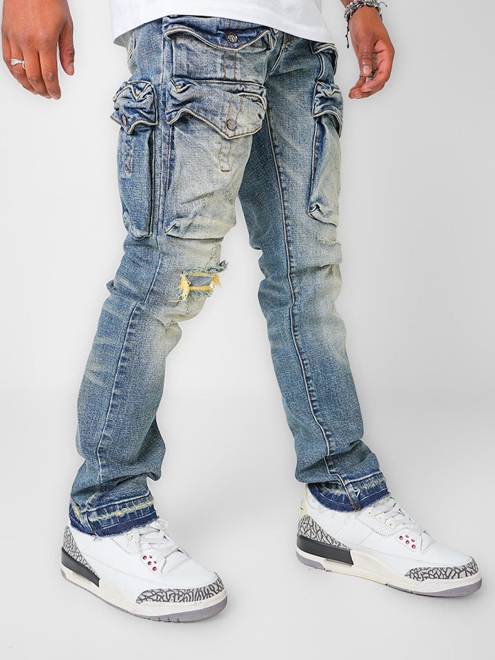 Strata Indigo Cargo Denim