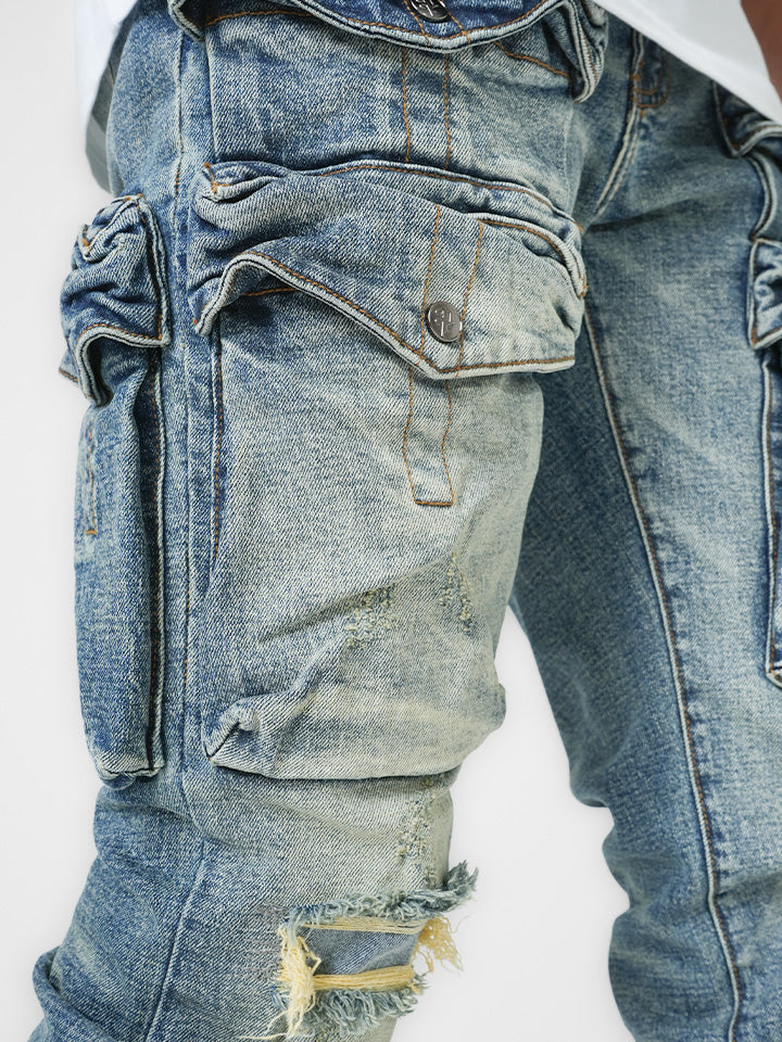 Strata Indigo Cargo Denim