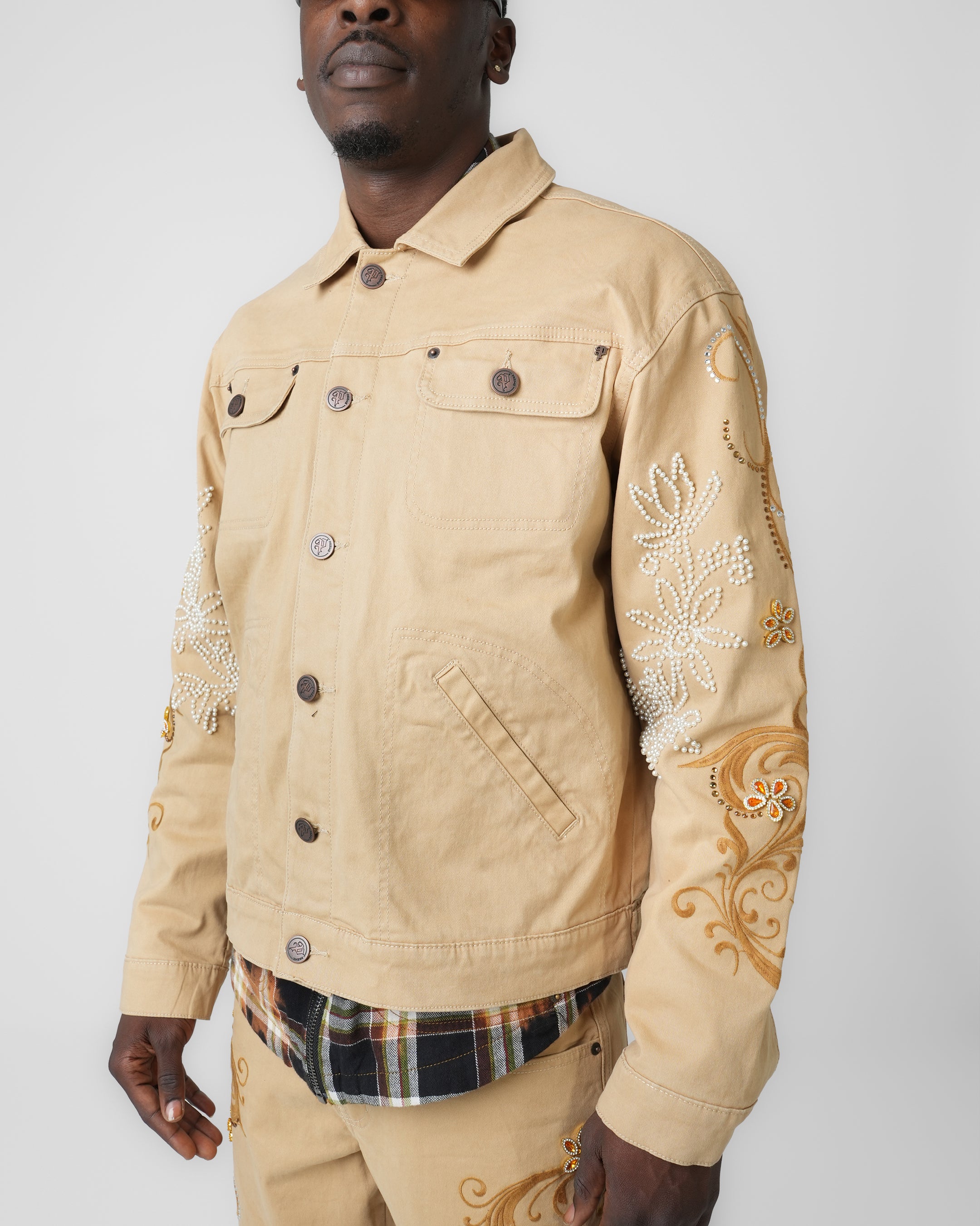 Pearl Bloom Denim Jacket