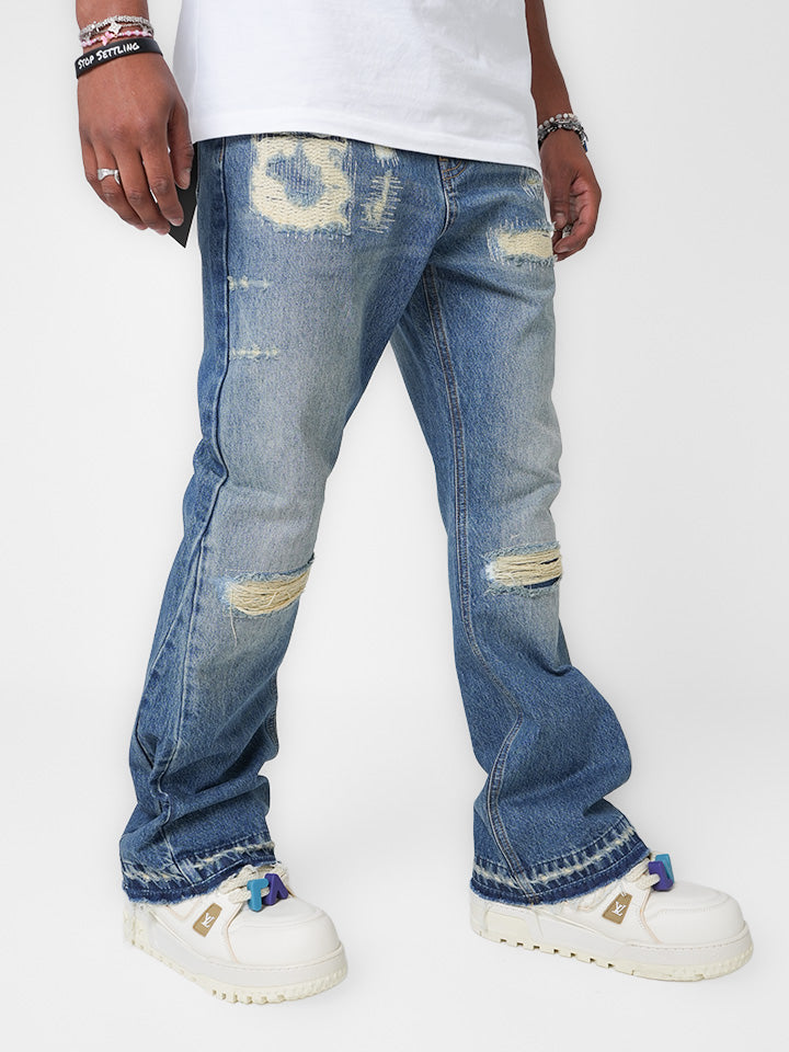 Tidal Steel Distressed Indigo Denim