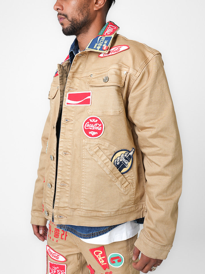 Coca-Cola Neon City Tan Denim Jacket