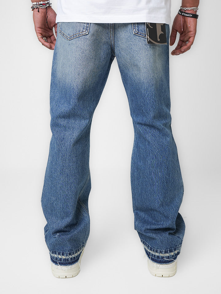 Tidal Steel Distressed Indigo Denim