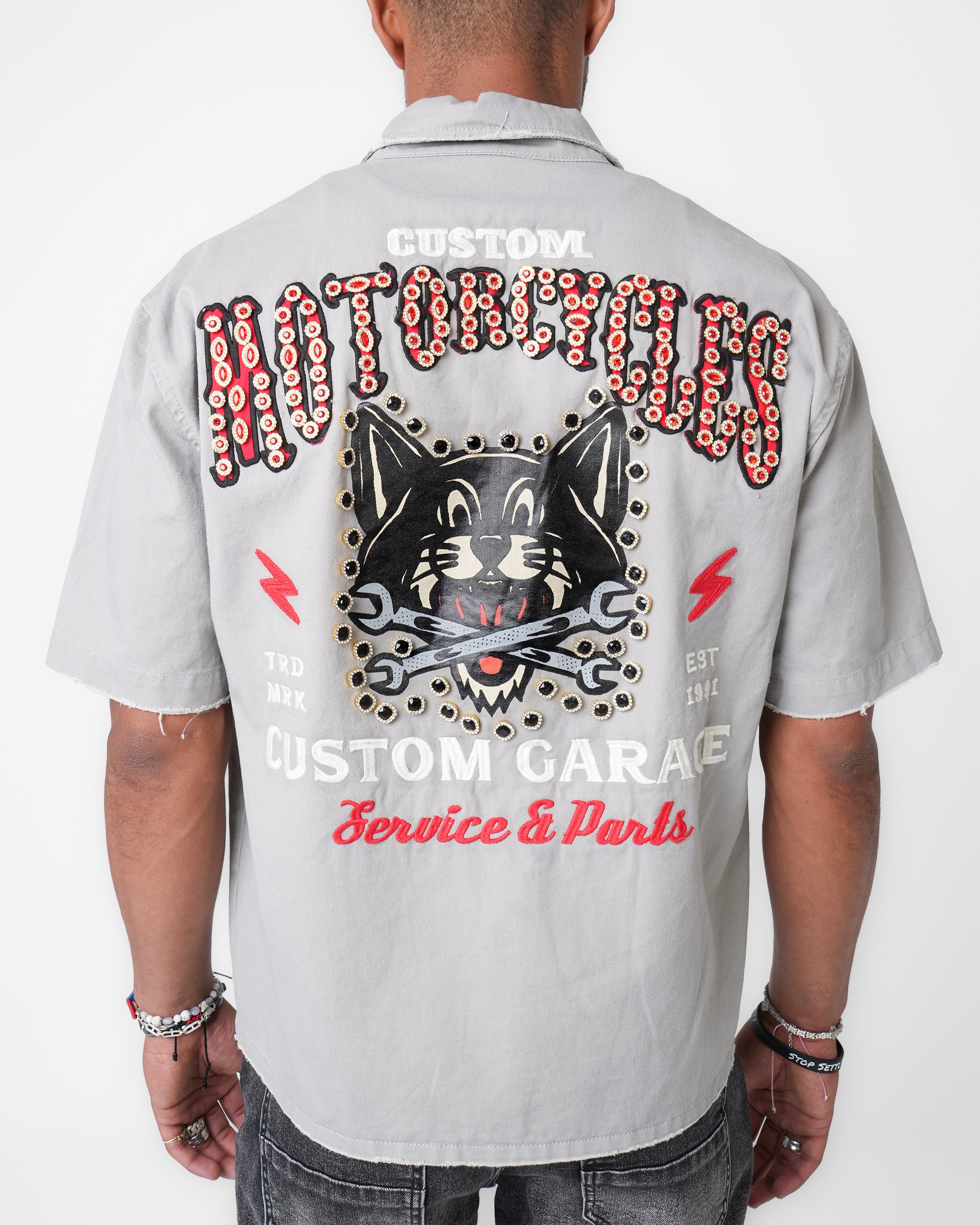 Outlaw Motor Garage Gray Mechanical Shirt