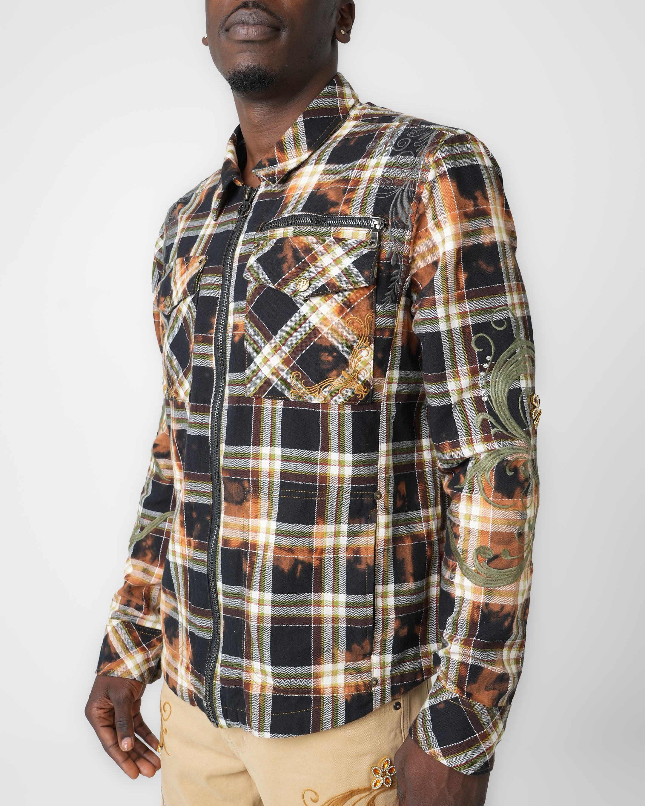 Burnt Scroll Zip Shirt
