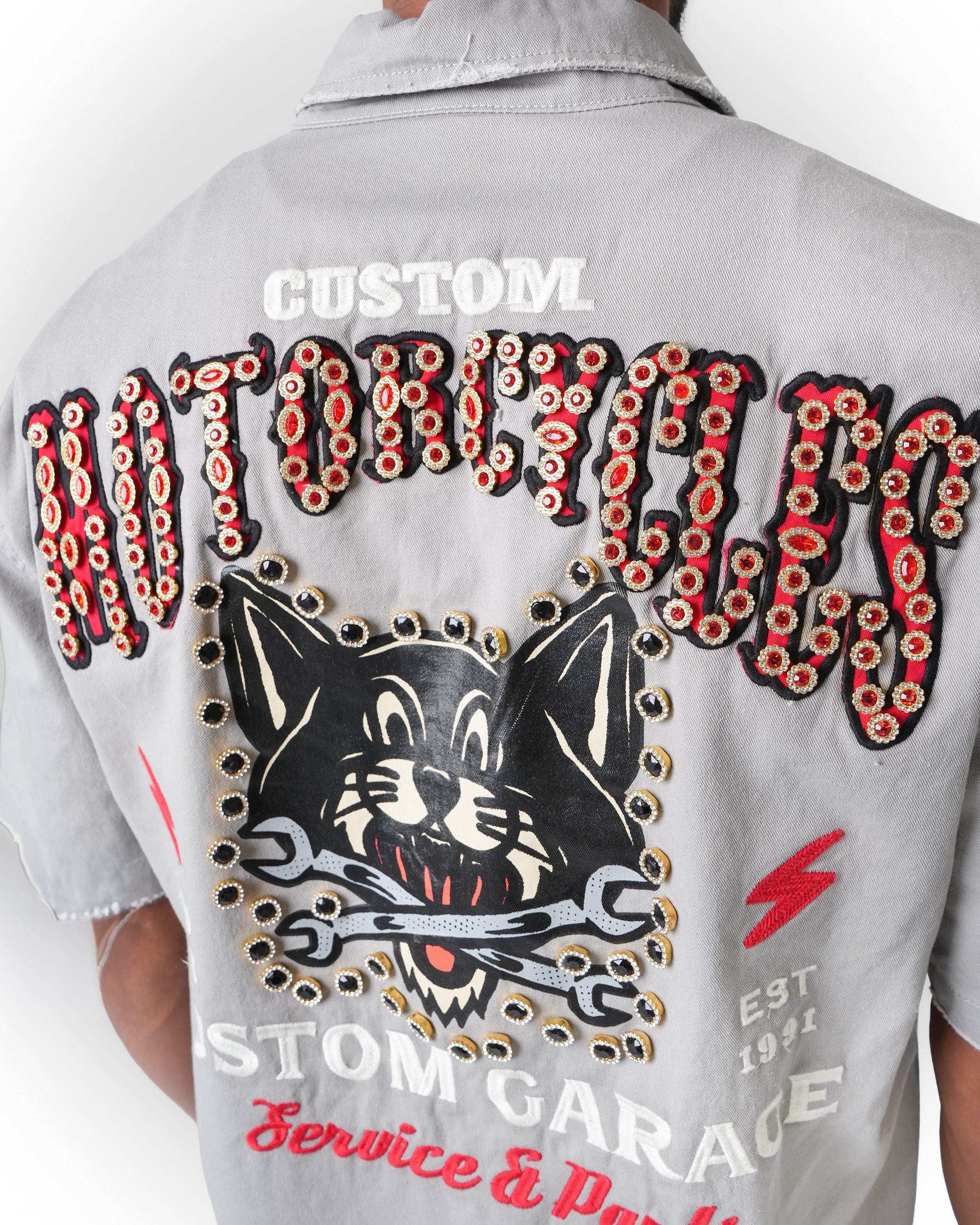 Outlaw Motor Garage Gray Mechanical Shirt