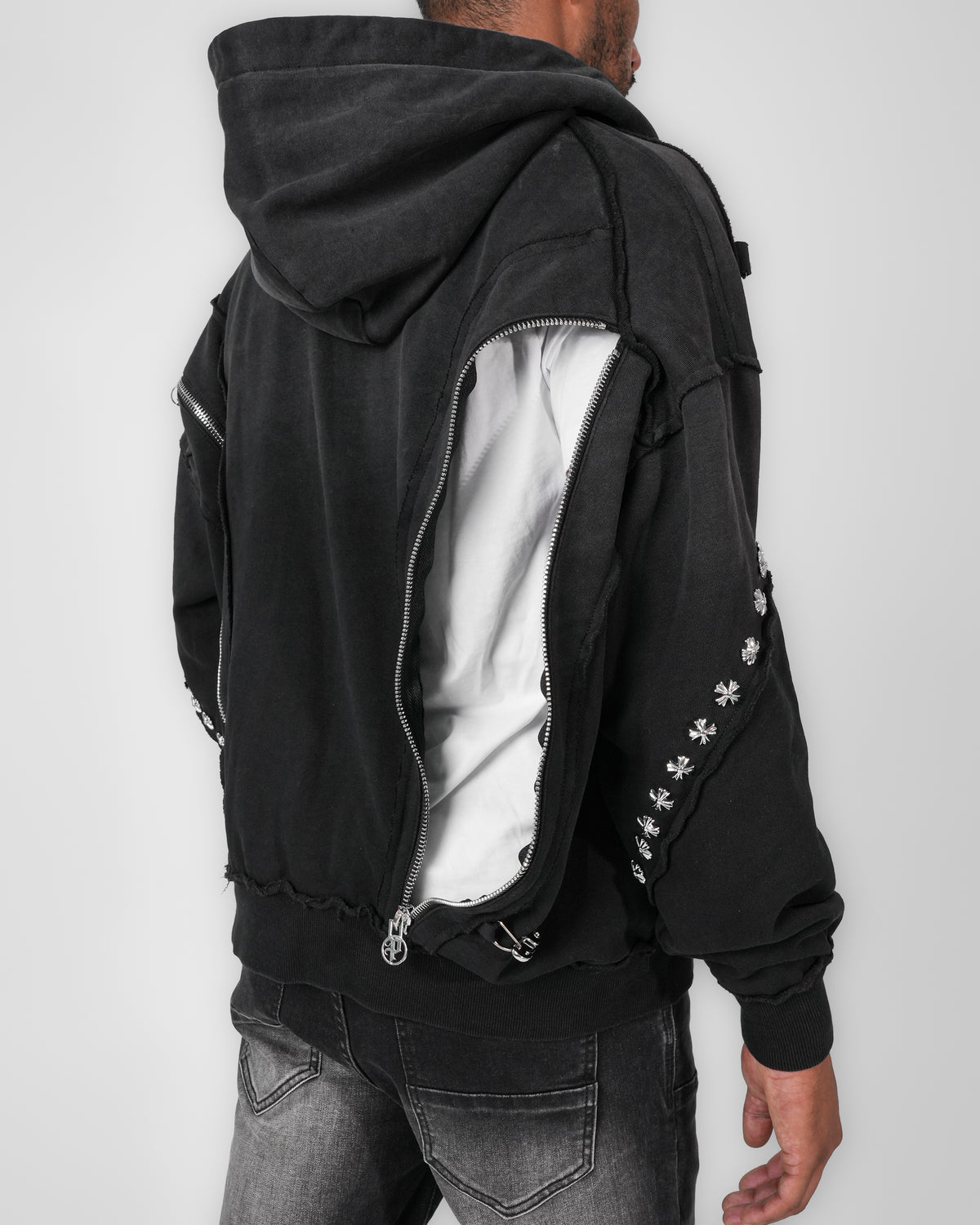 Shadow Crucifix Zip Hoodie