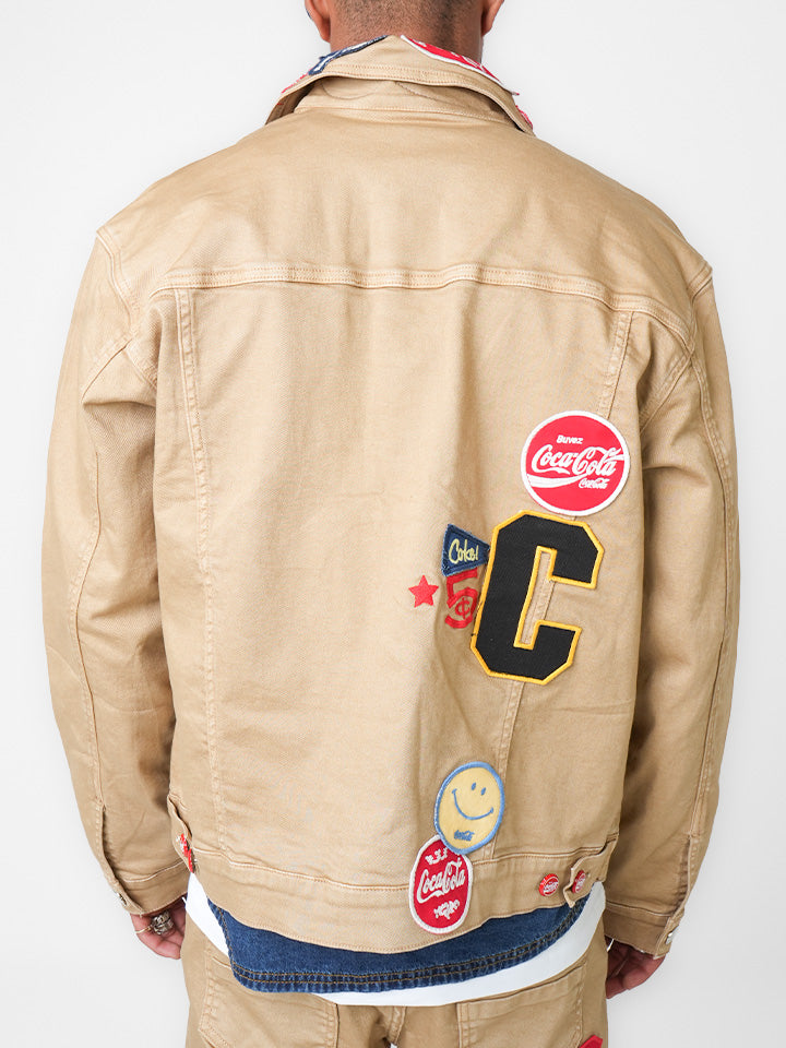 Coca-Cola Neon City Tan Denim Jacket