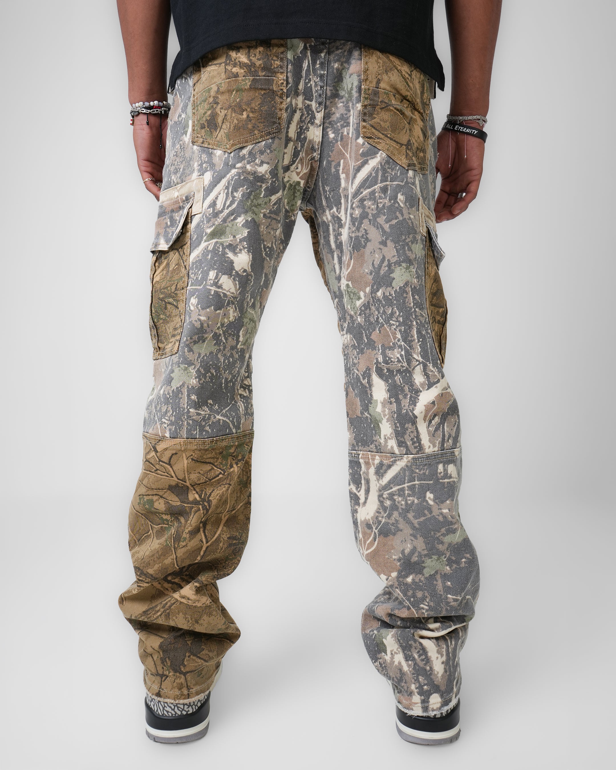 Tactical Mosaic Multi-Camo Cargo Denim