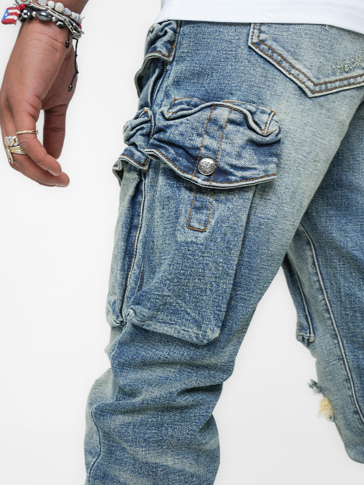 Strata Indigo Cargo Denim