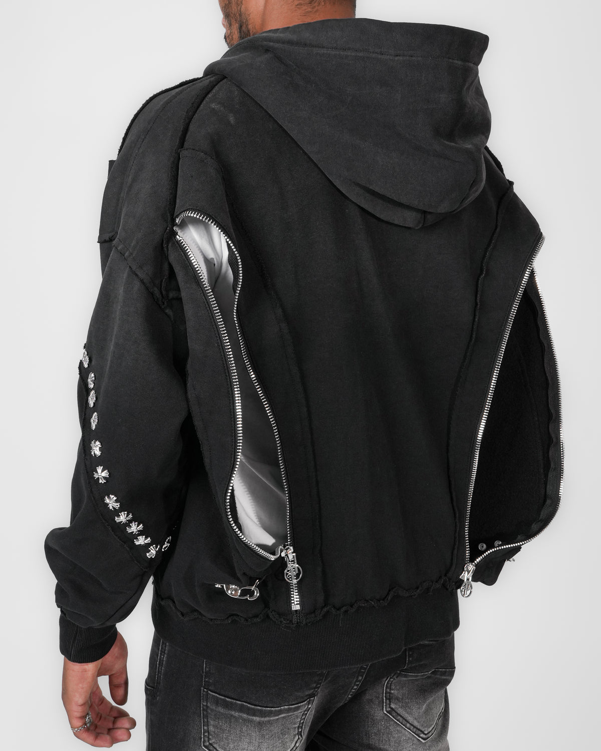 Shadow Crucifix Zip Hoodie