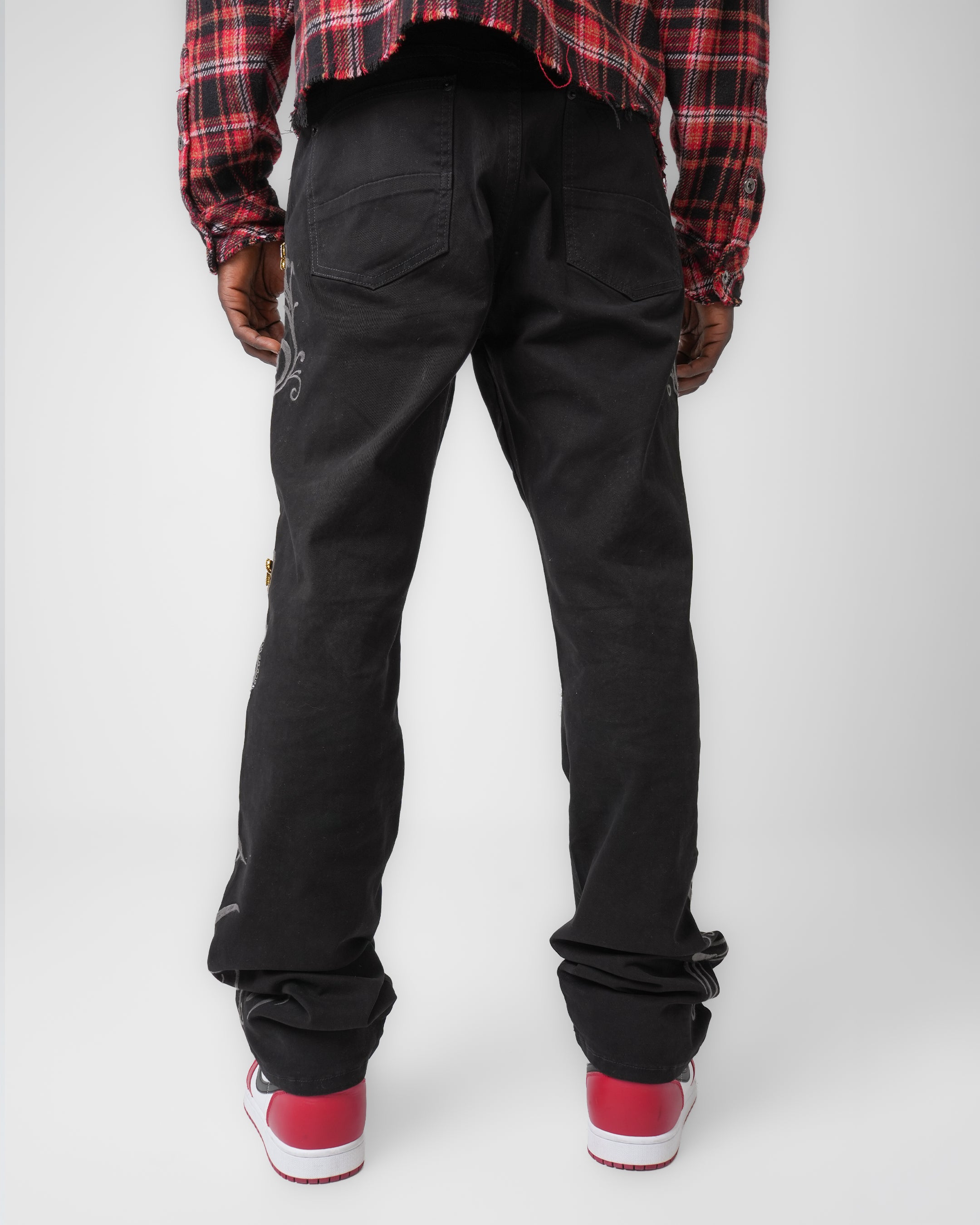 Silver Bloom Black Denim
