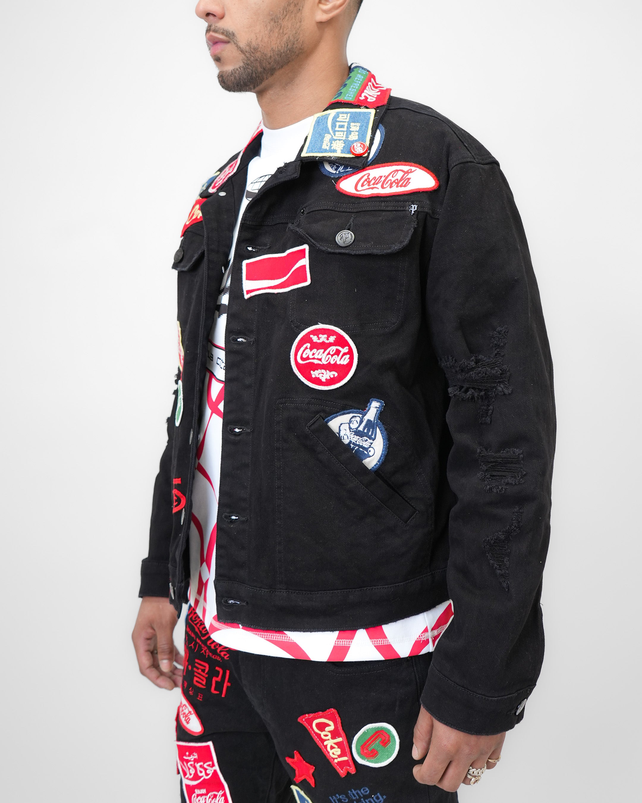 Coca-Cola Neon City Black Denim Jacket
