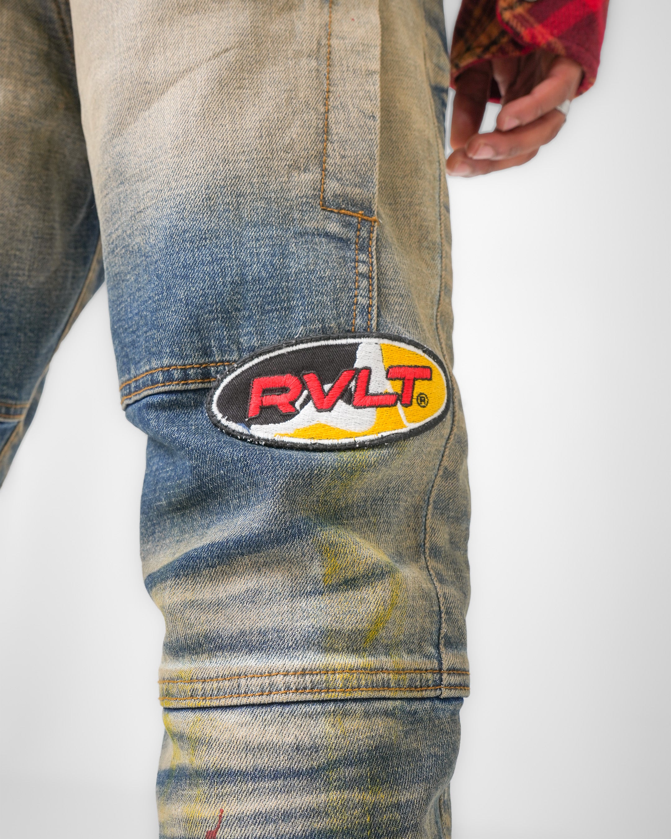 Revolt Worldwide Aged Blue Denim
