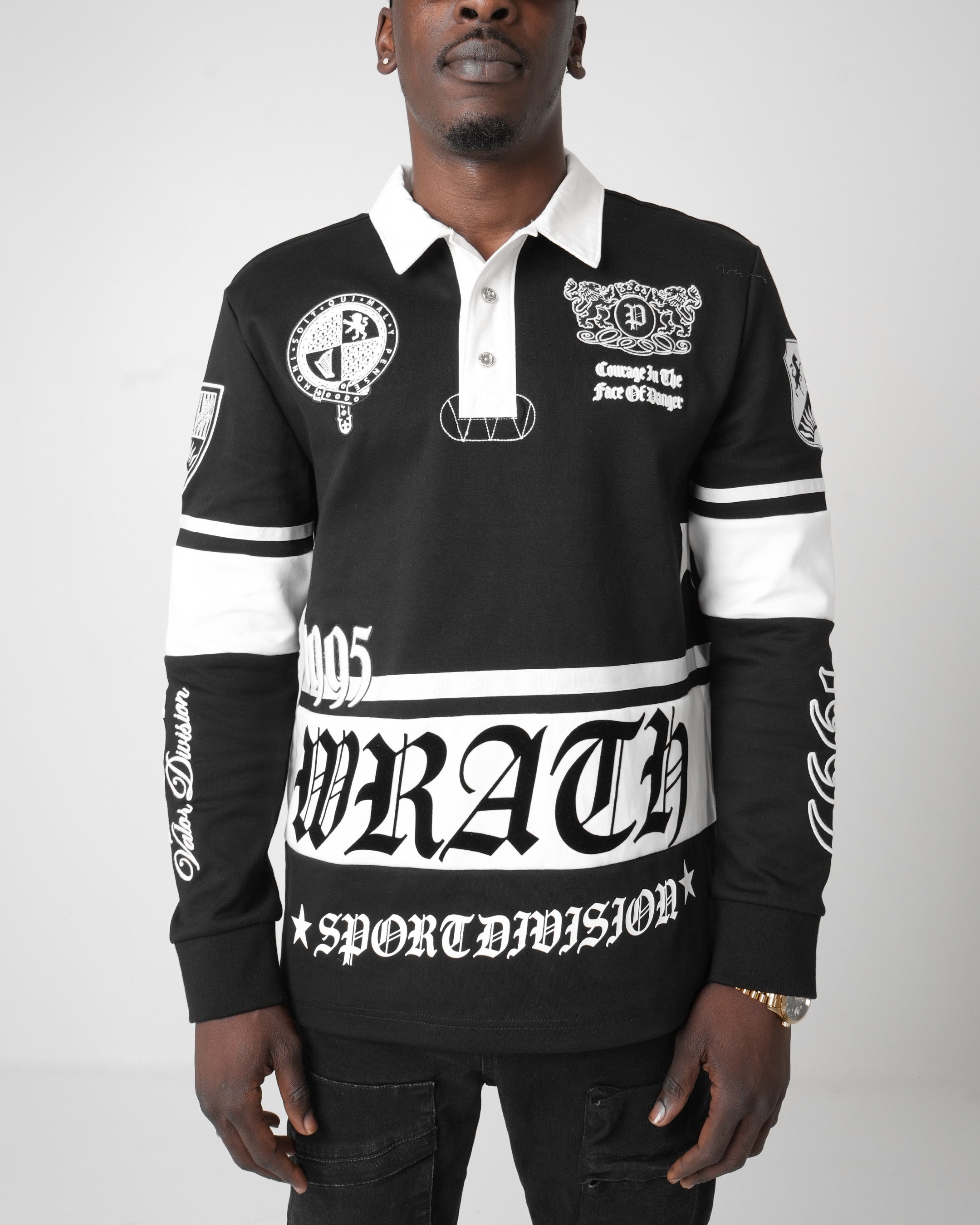 Valor Division Black Long Sleeve Polo