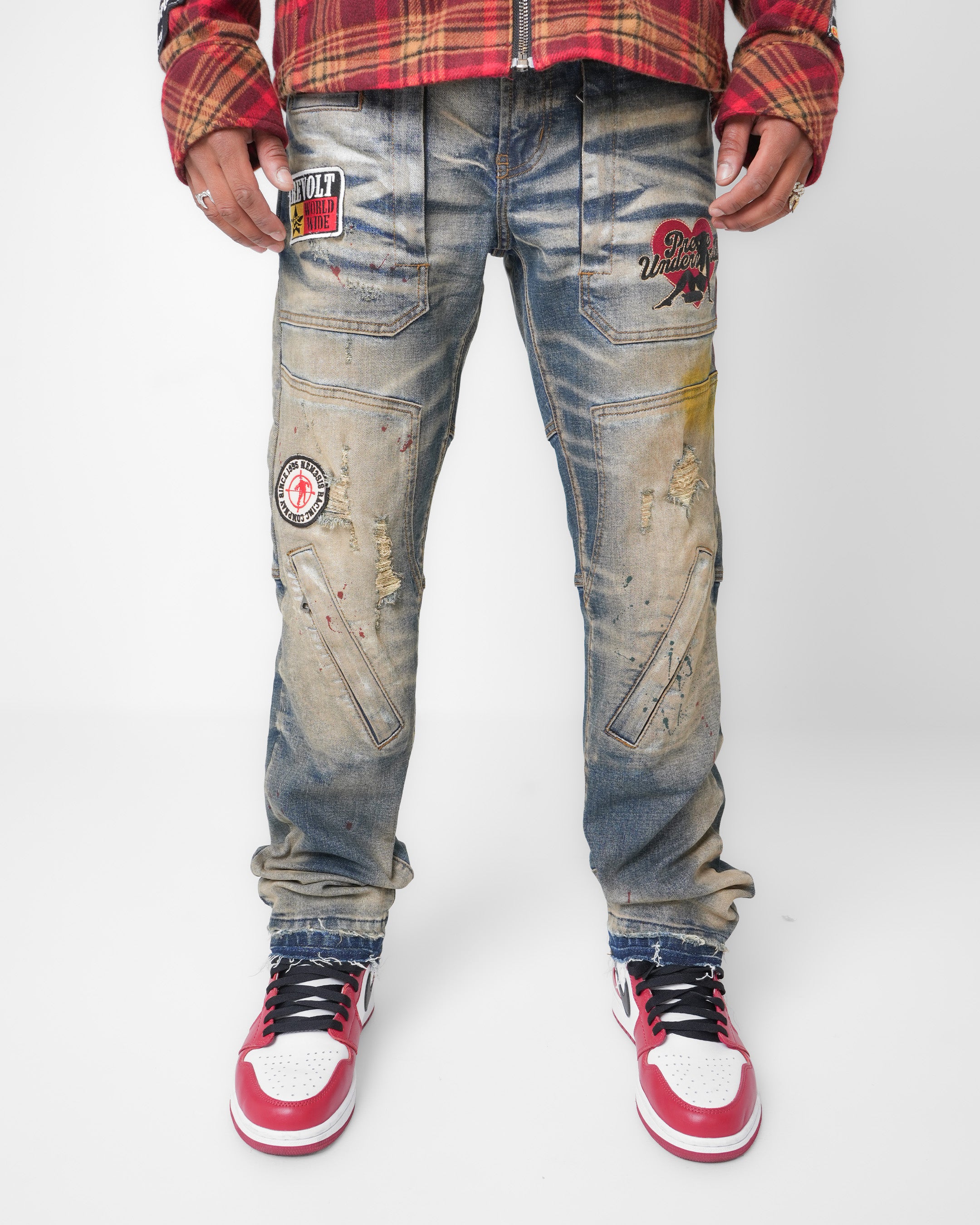 Revolt Worldwide Aged Blue Denim