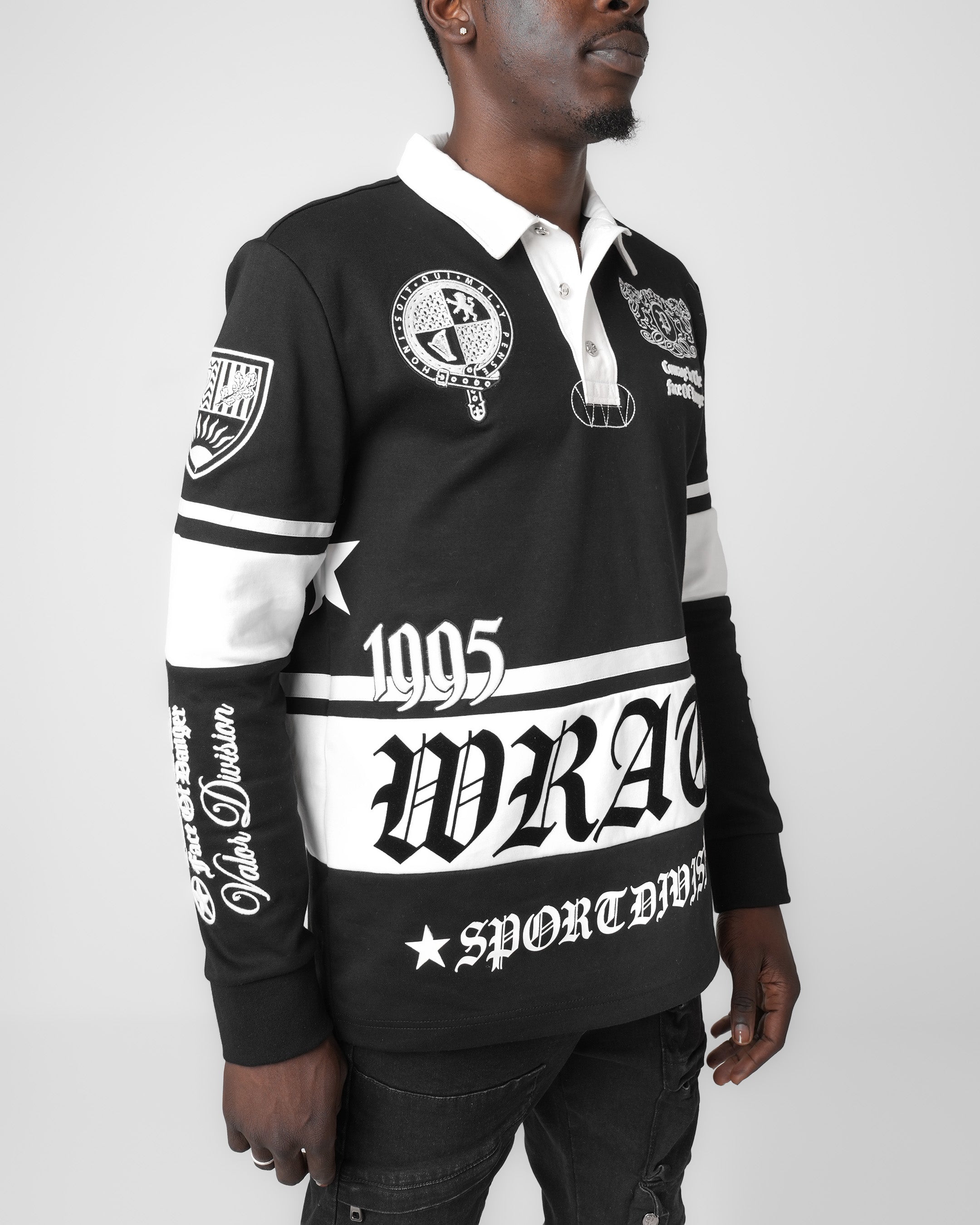 Valor Division Black Long Sleeve Polo