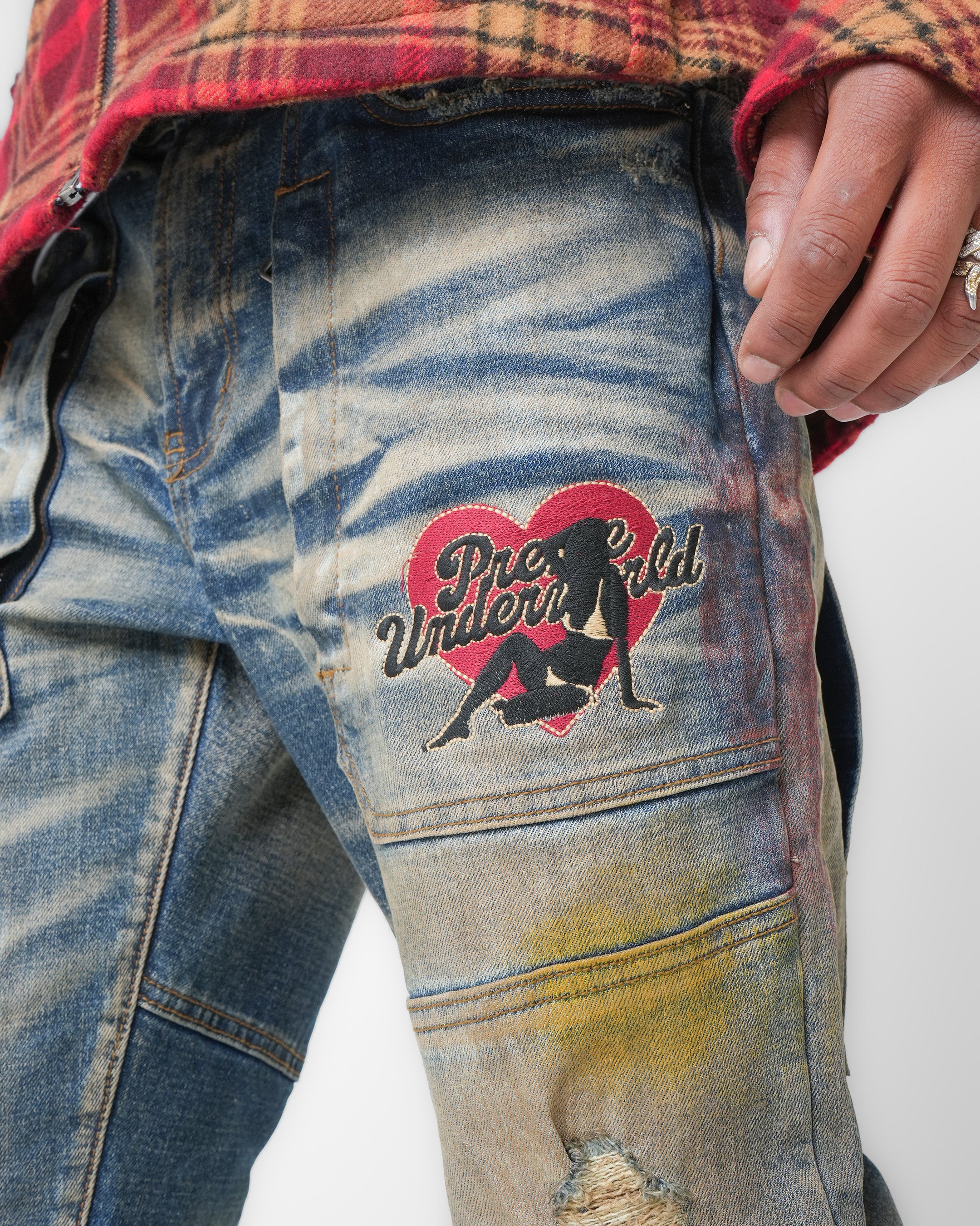 Revolt Worldwide Aged Blue Denim