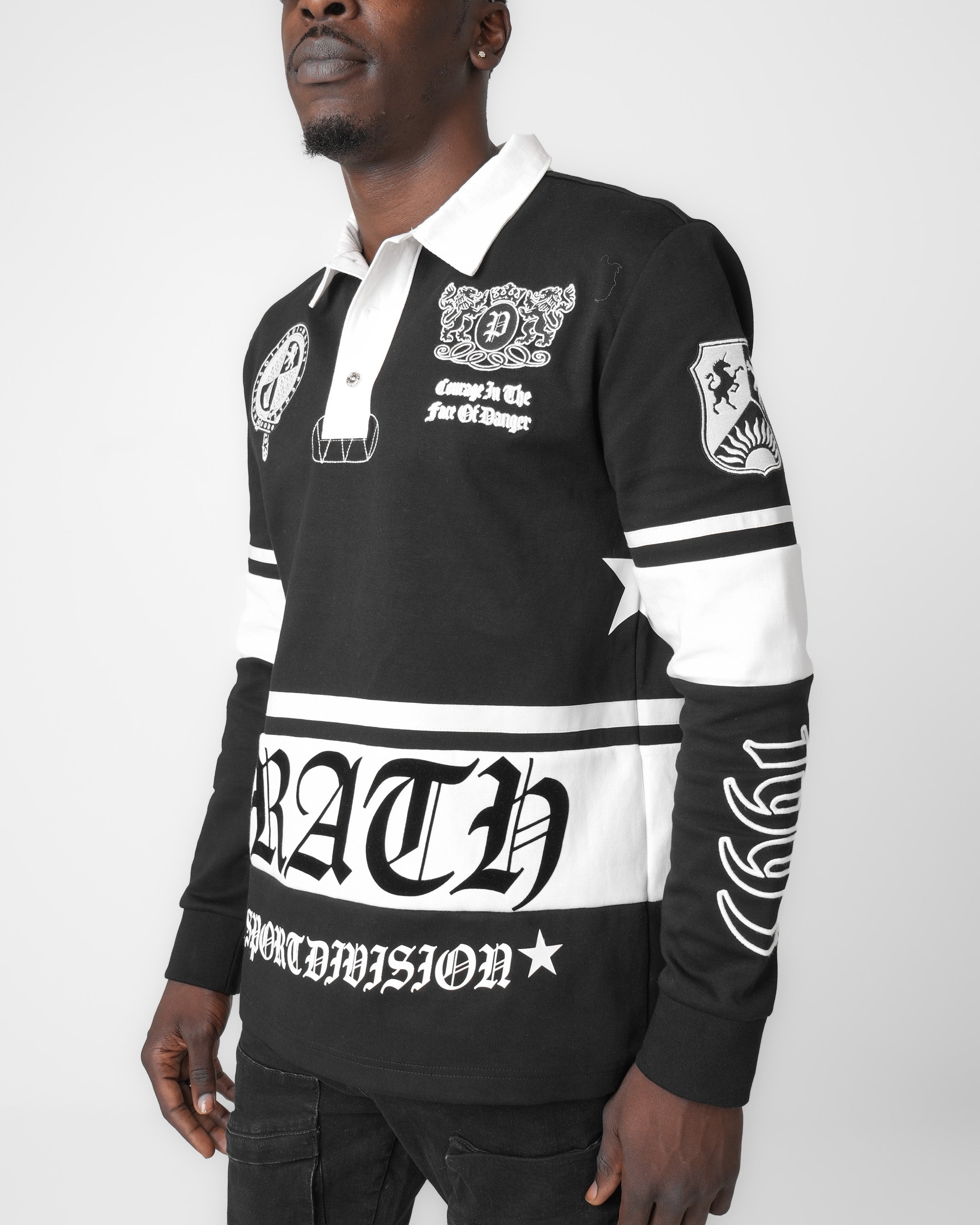 Valor Division Black Long Sleeve Polo