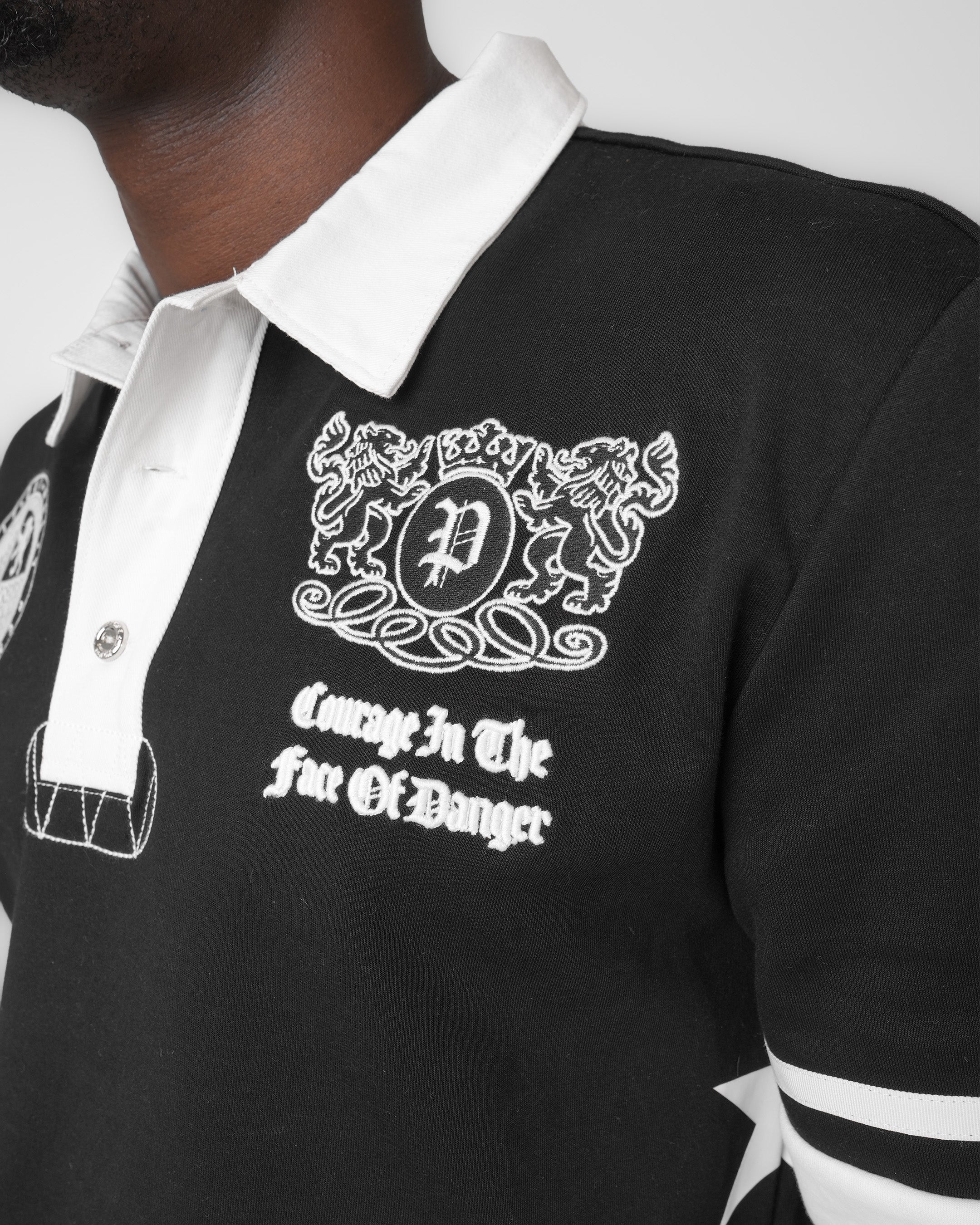 Valor Division Black Long Sleeve Polo