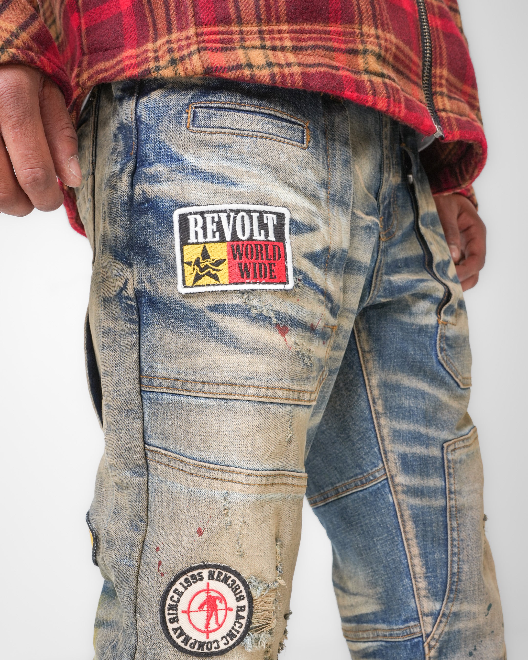 Revolt Worldwide Aged Blue Denim
