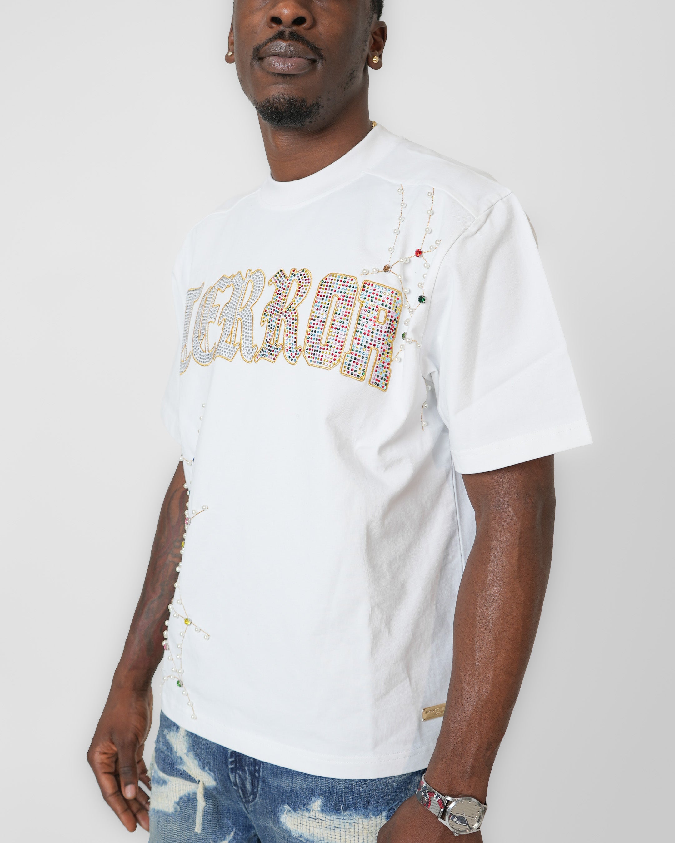Terror Webbing White Crystal T-Shirt