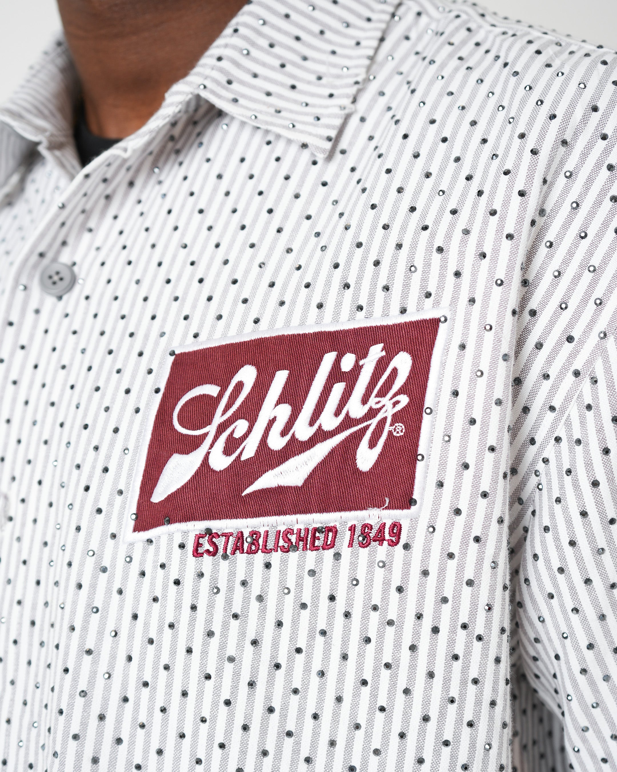 Schlitz Heritage Stripe Mechanic Shirt