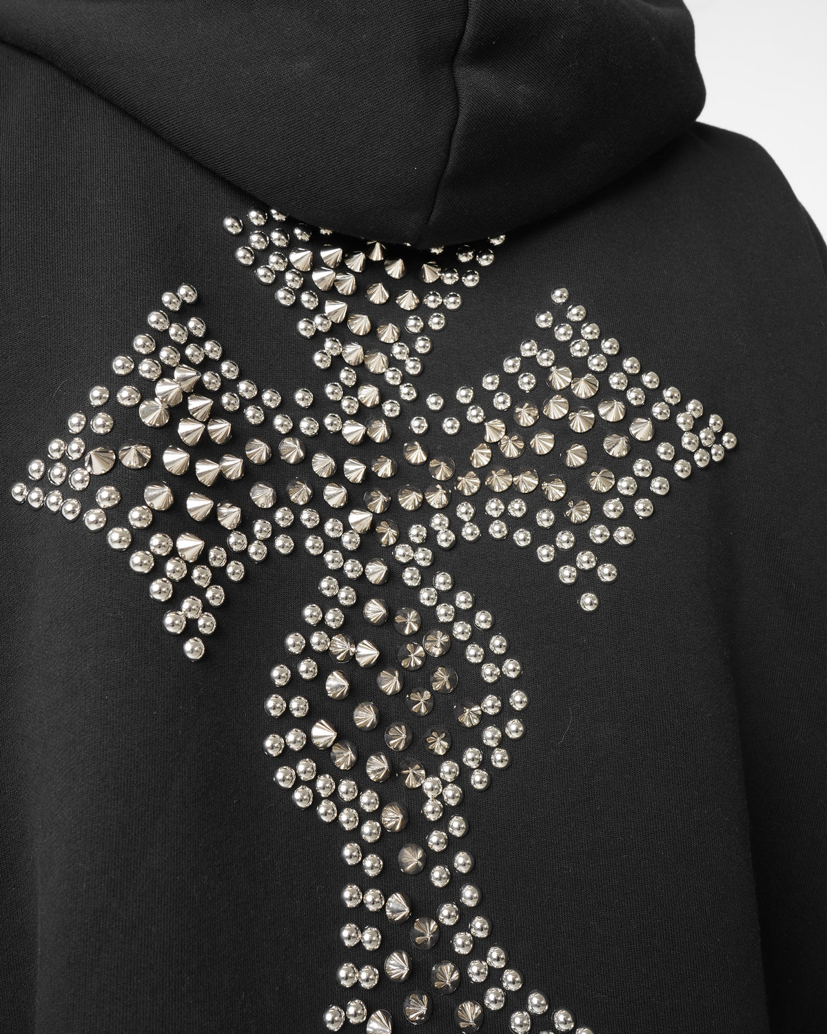 Gothic Cross Chrome Zip Hoodie