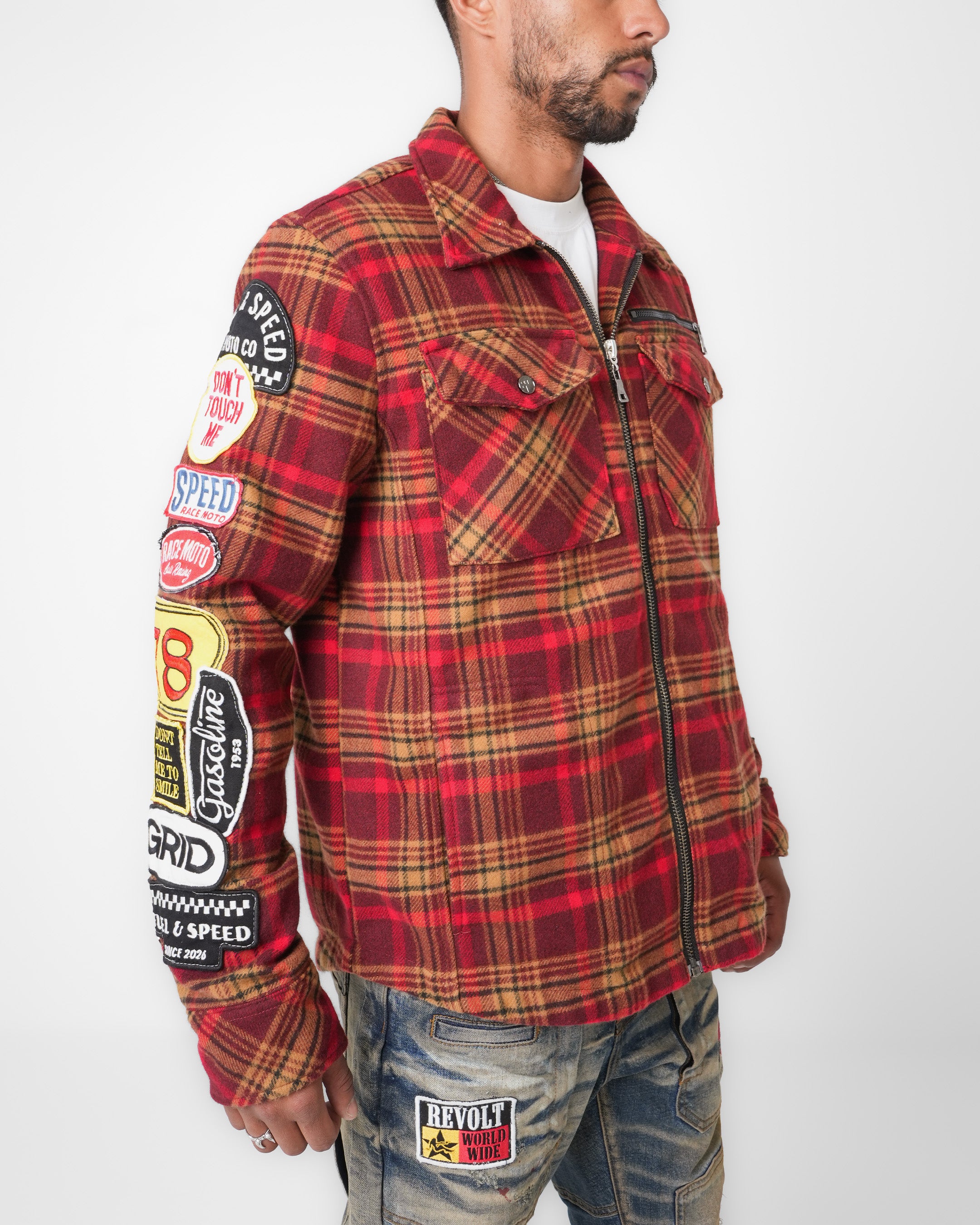 Pitlane Heritage Red Flannel Jacket