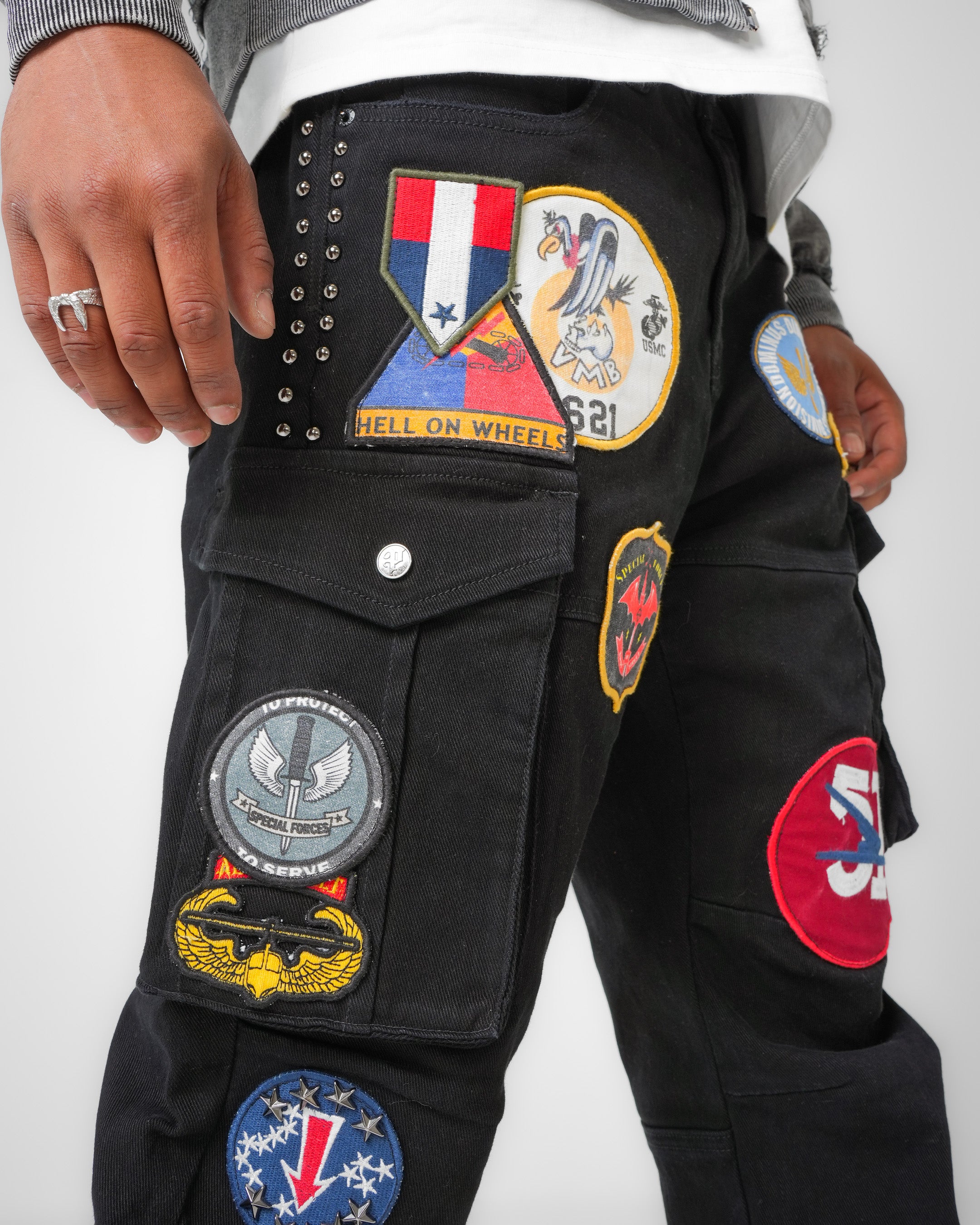 Flight Command Black Cargo Denim