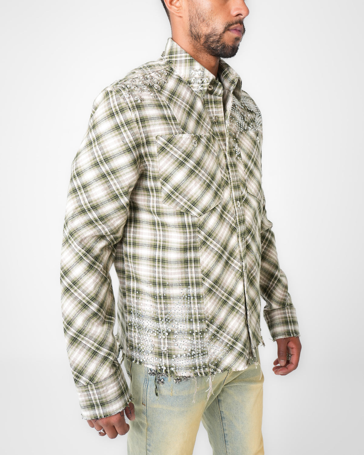 Chrome Stardust Green Oxide Flannel