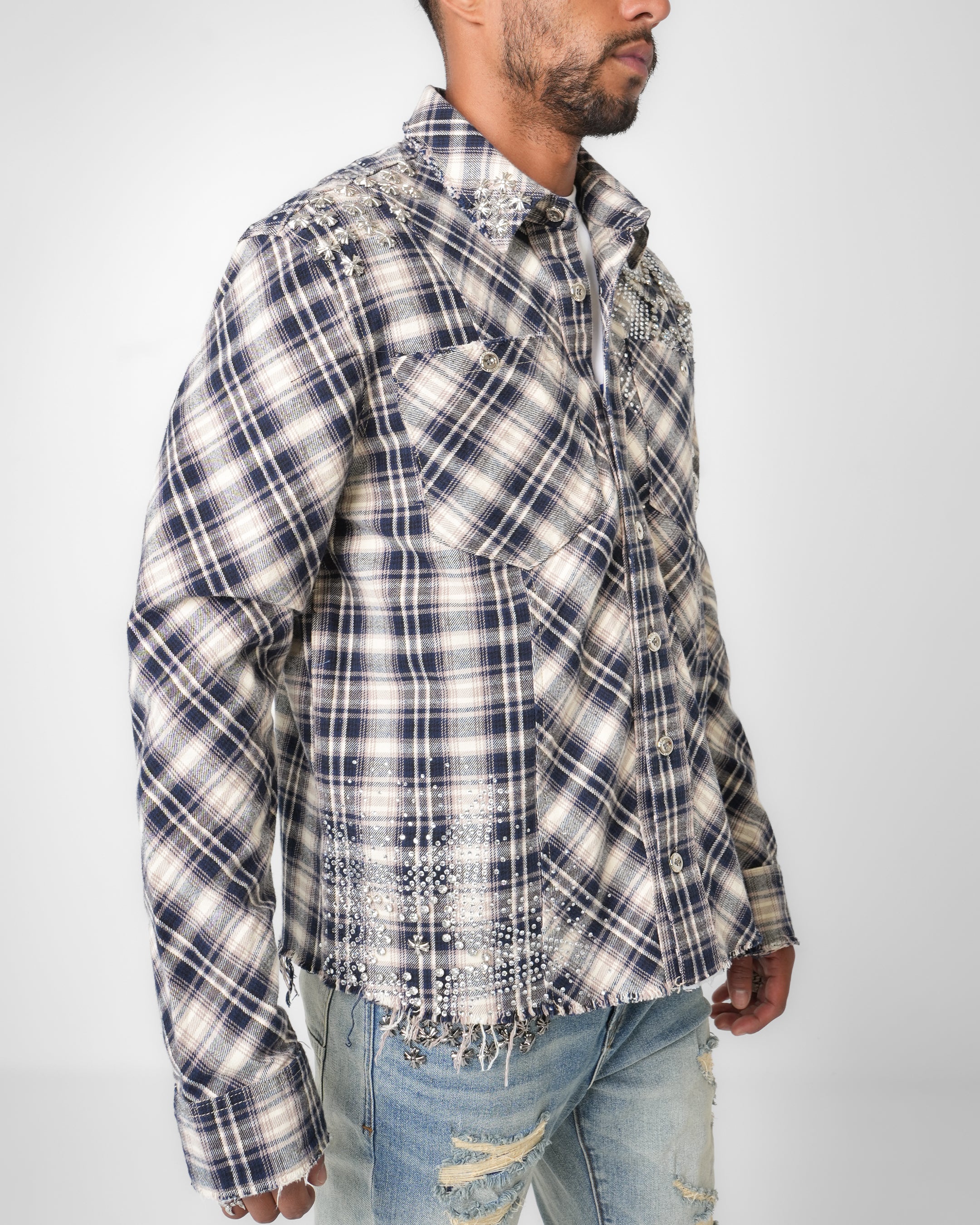 Chrome Stardust Steel Blue Flannel