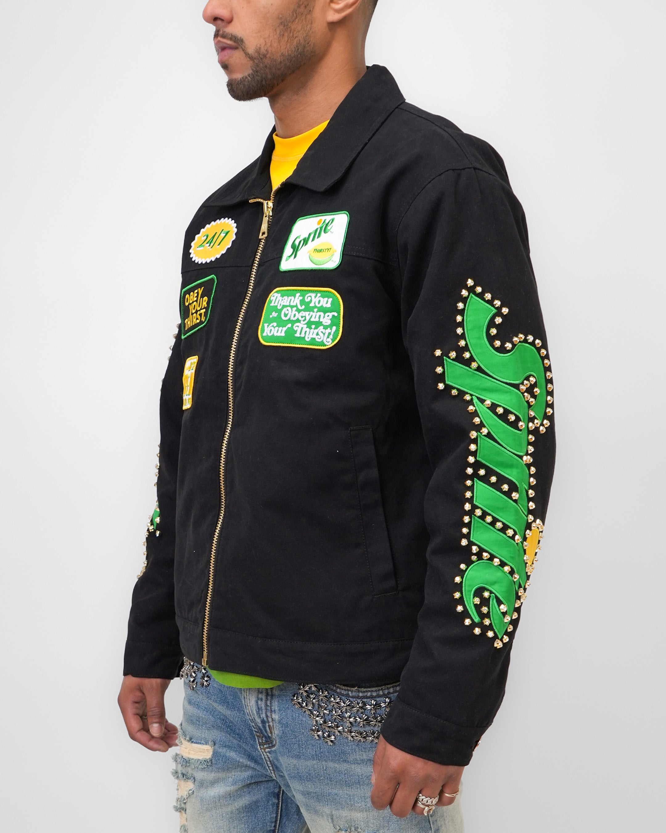 Sprite Obey Your Thirst Noir Denim Jacket