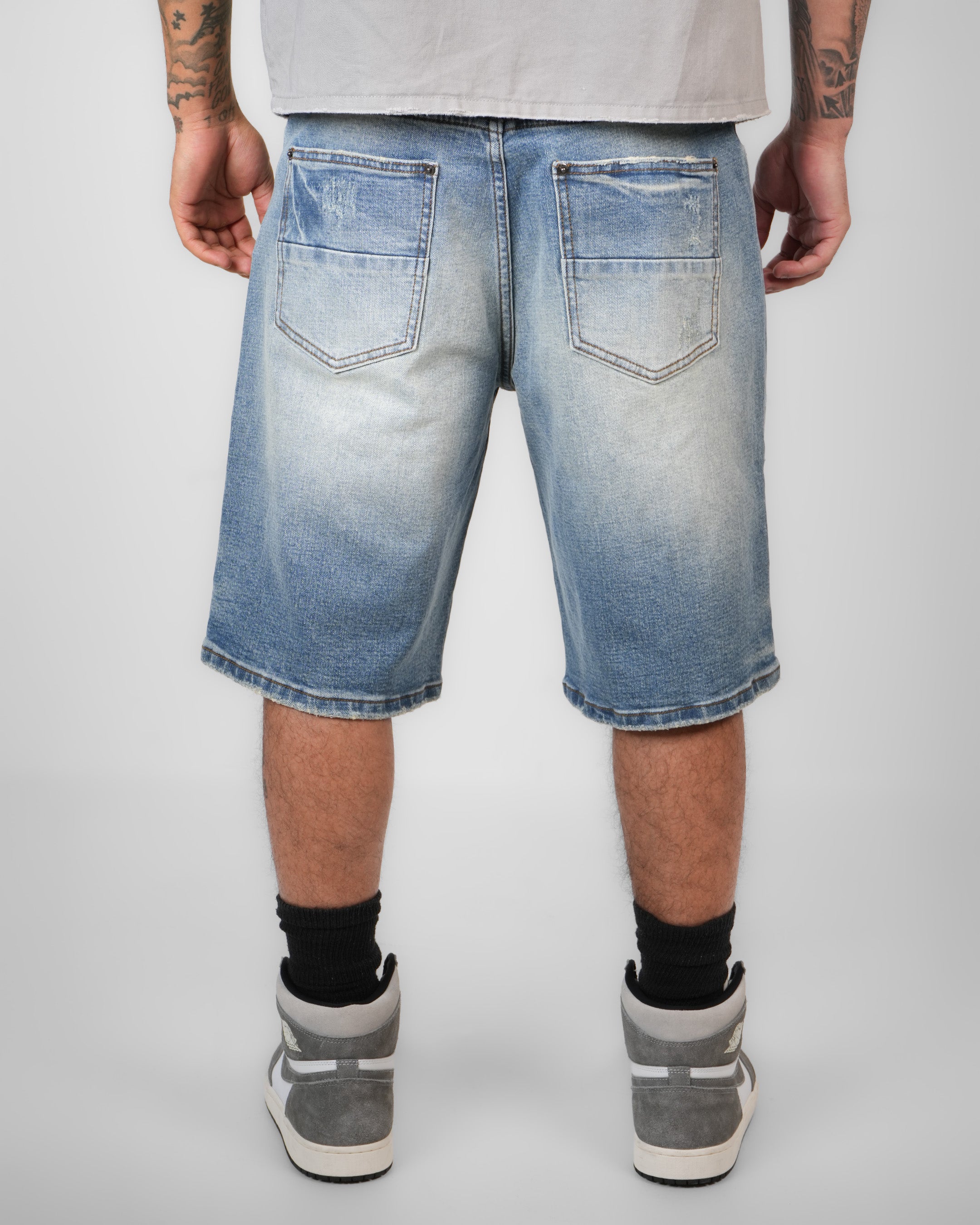 Old Type Pray Indigo Denim Short