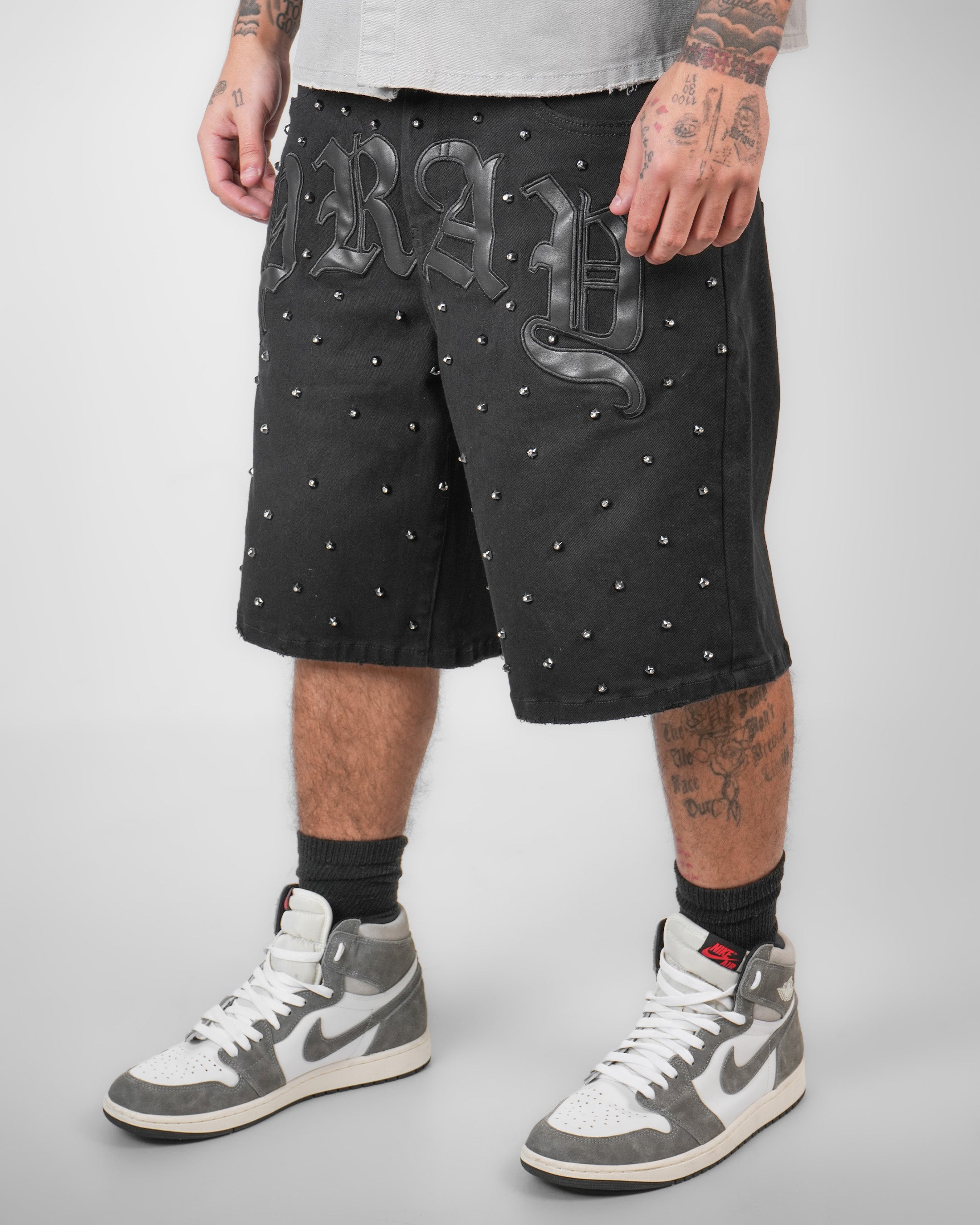 Old Type Pray Black Denim Short