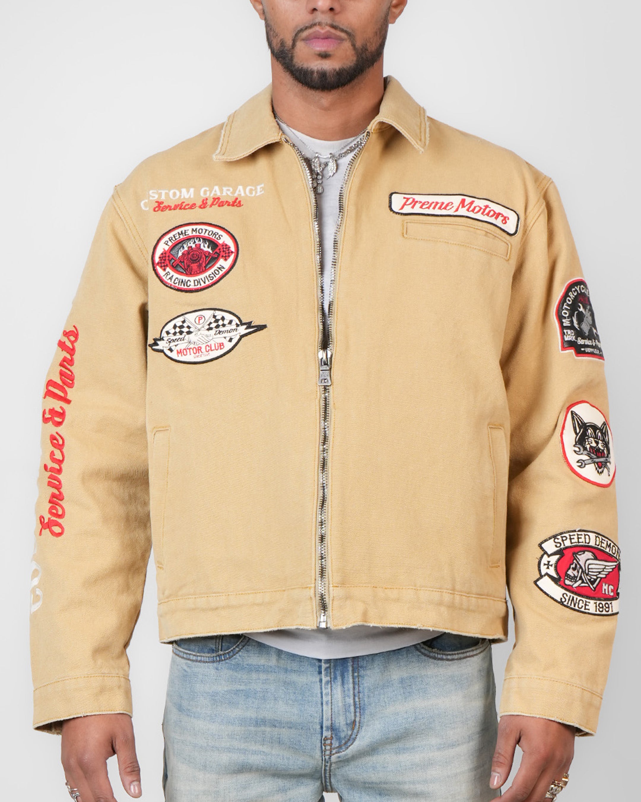 Outlaw Motor Garage Tan Jacket
