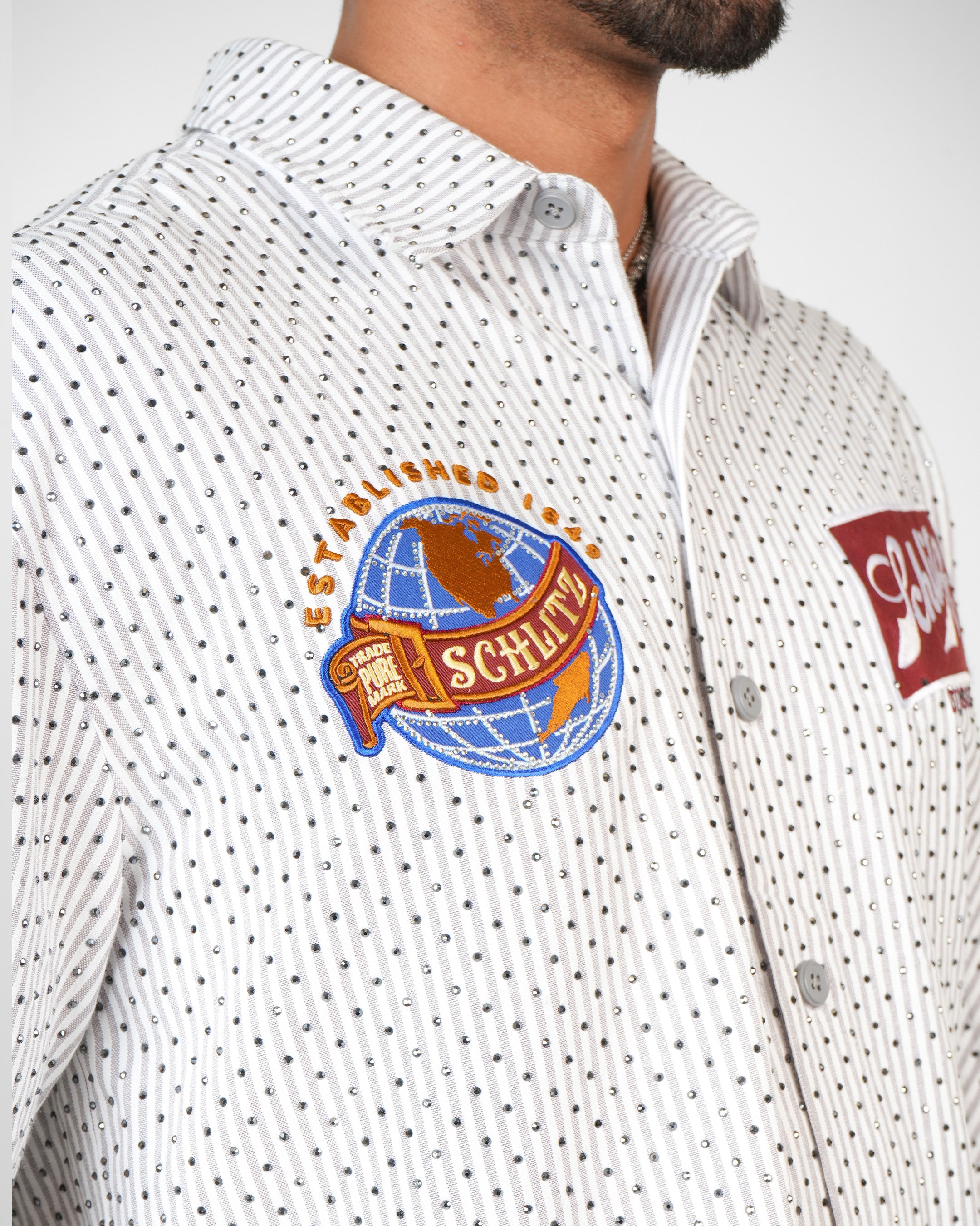 Schlitz Heritage Stripe Mechanic Shirt