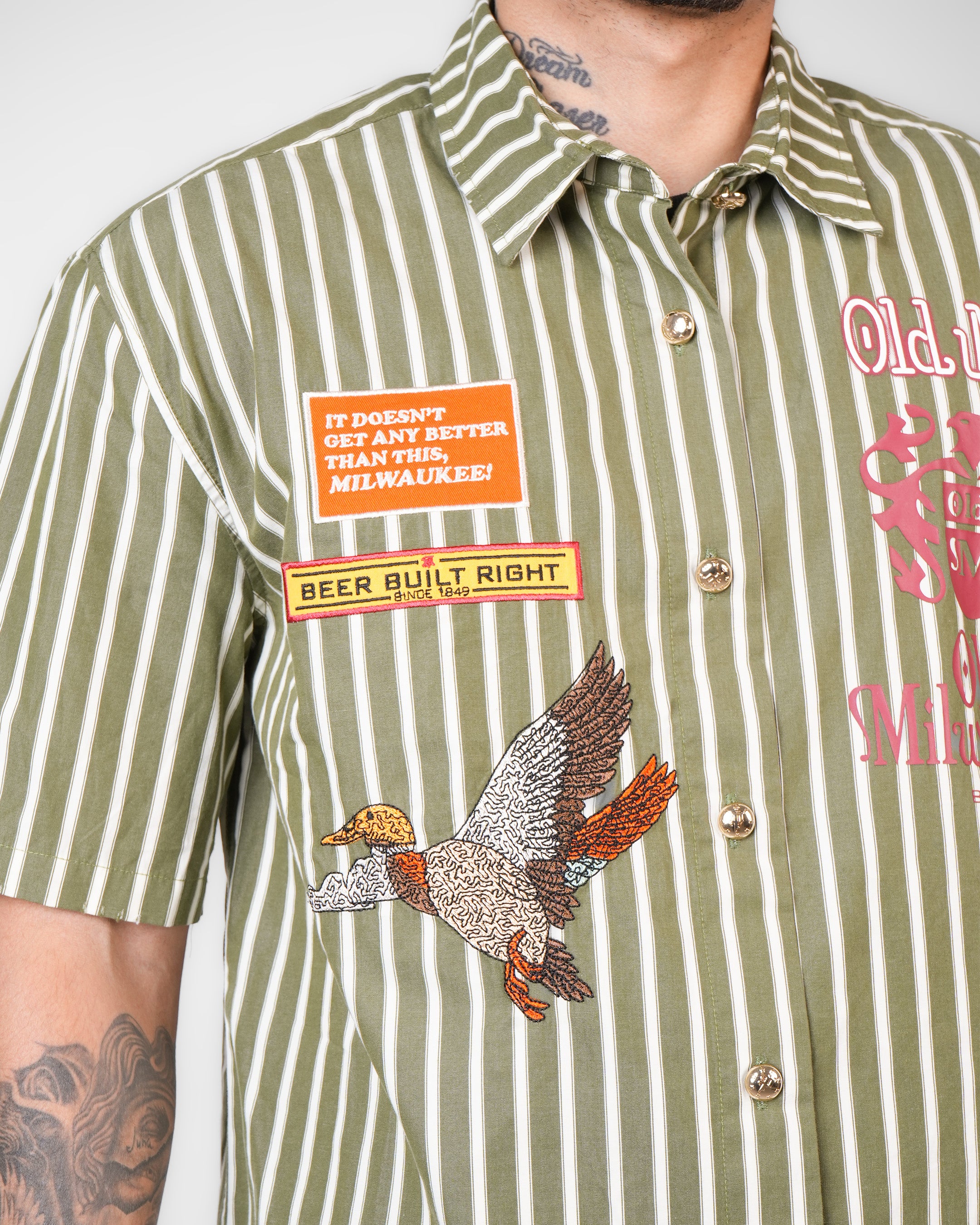 Old Milwaukee® Striped Mechanic Shirt