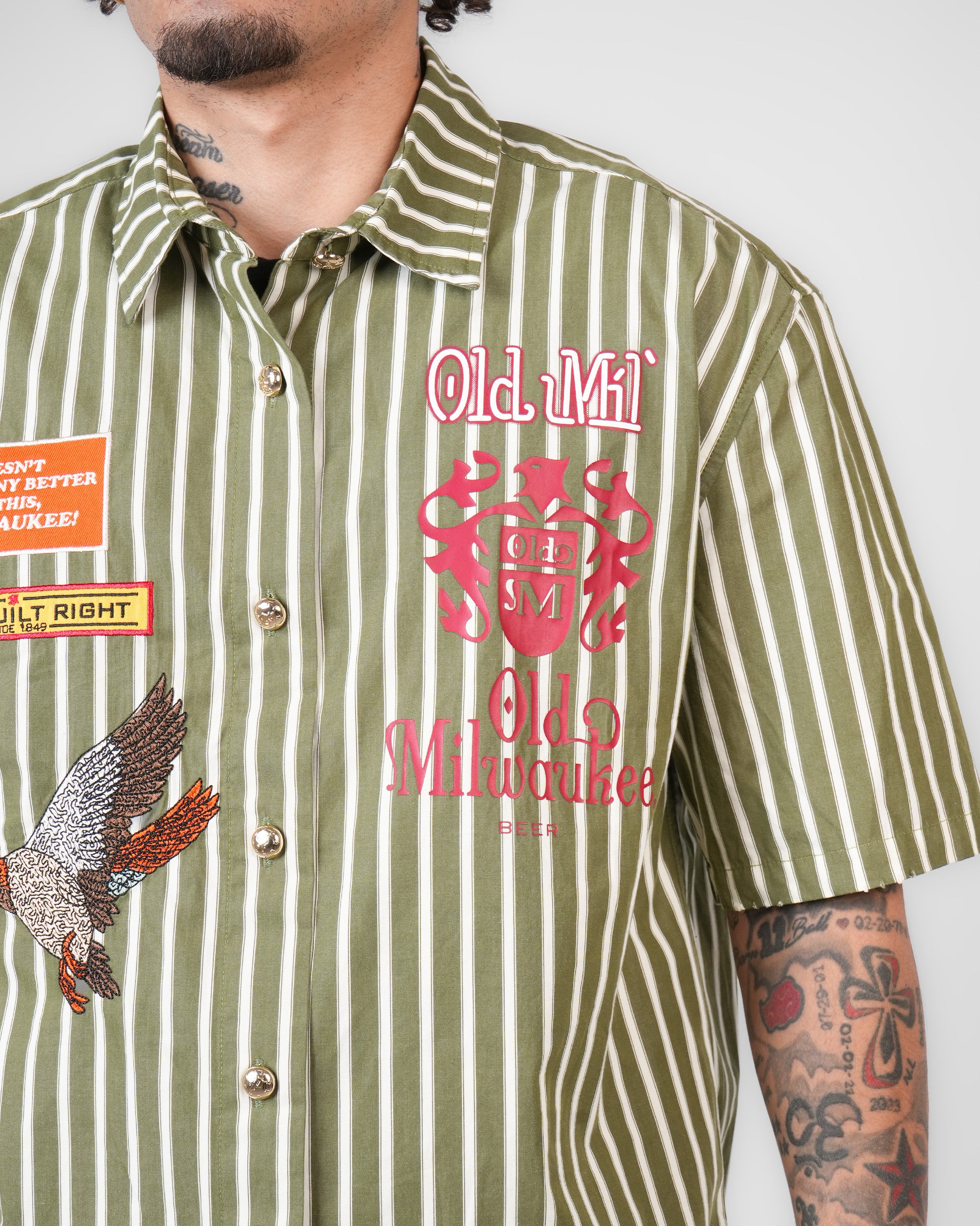 Old Milwaukee® Striped Mechanic Shirt