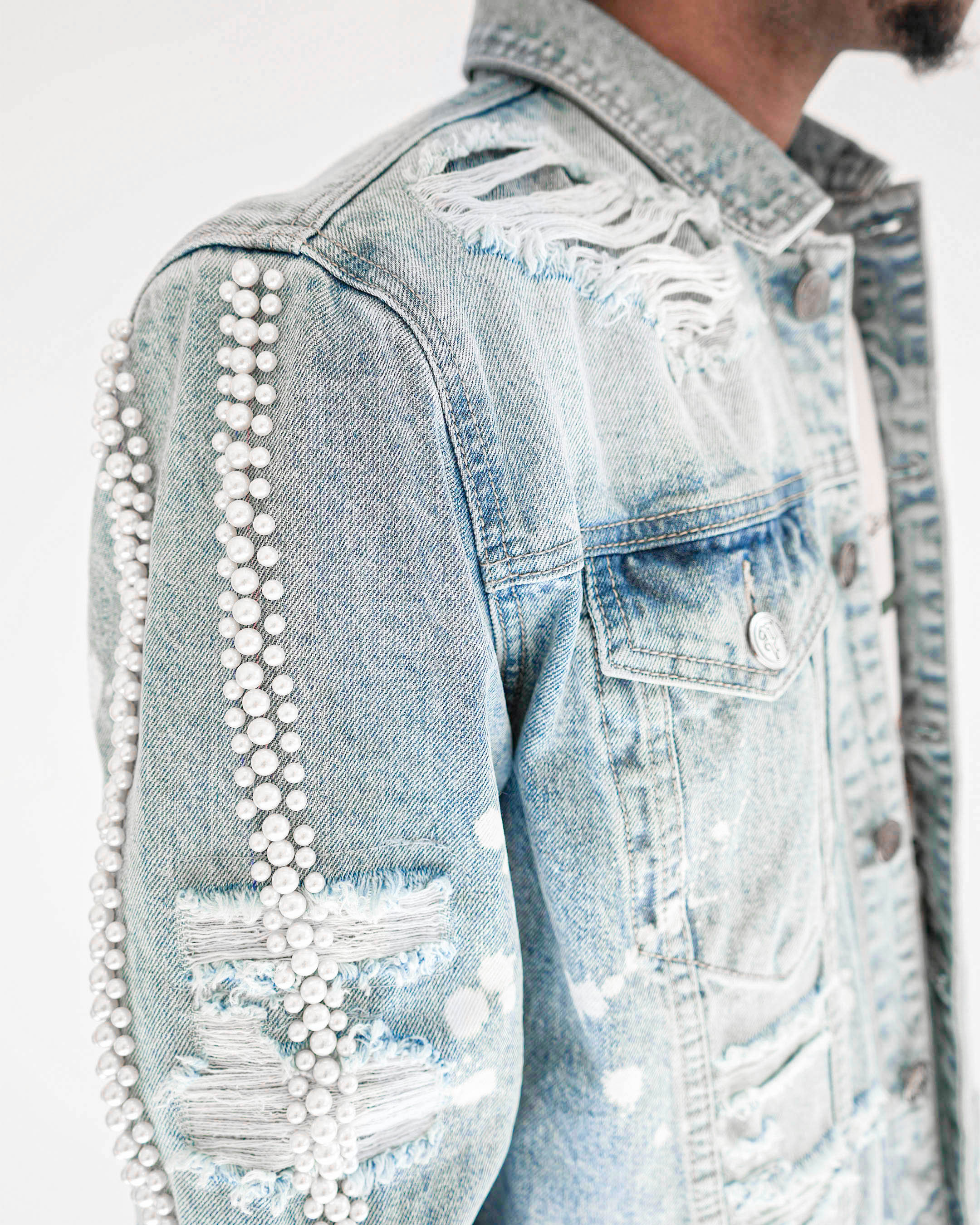 Preme Devotion Pearl Light Indigo Denim Jacket