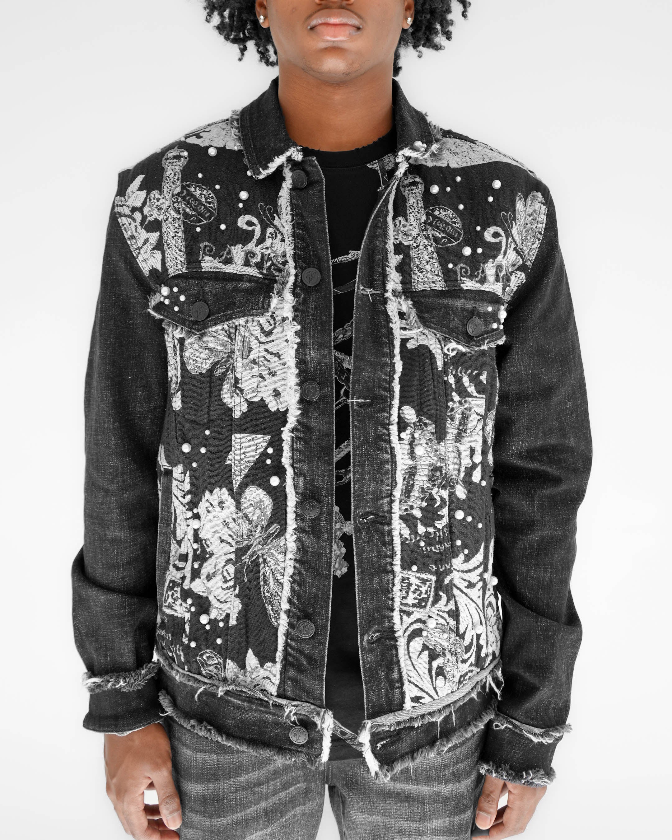 Preme Devotion Pearl Black Denim Jacket