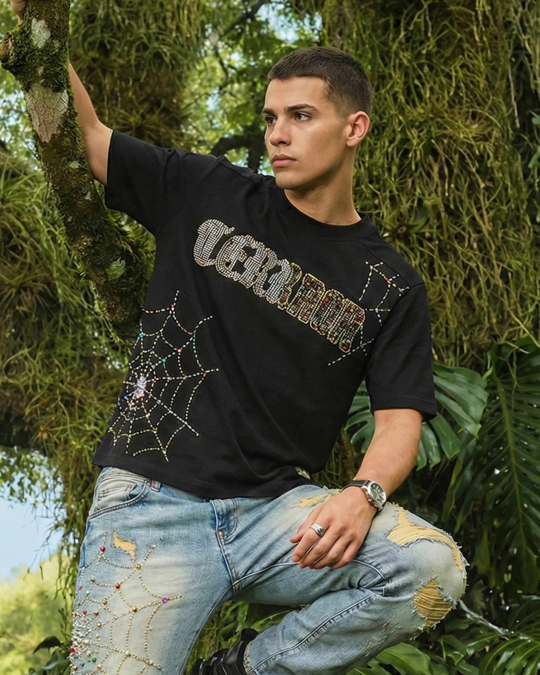 Terror Webbing Crystal Black T-Shirt