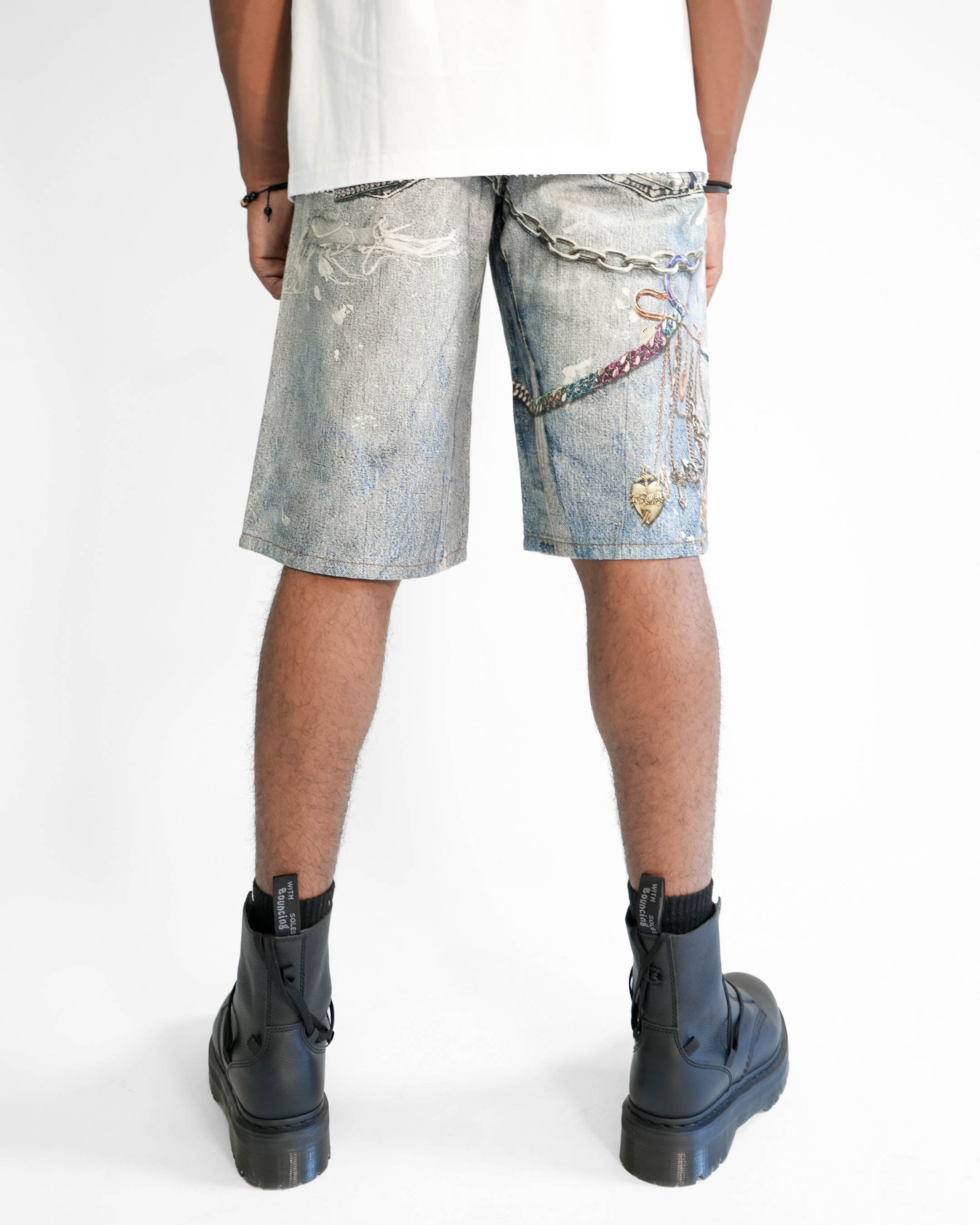 Preme Reign in Chains Denim Jean Shorts